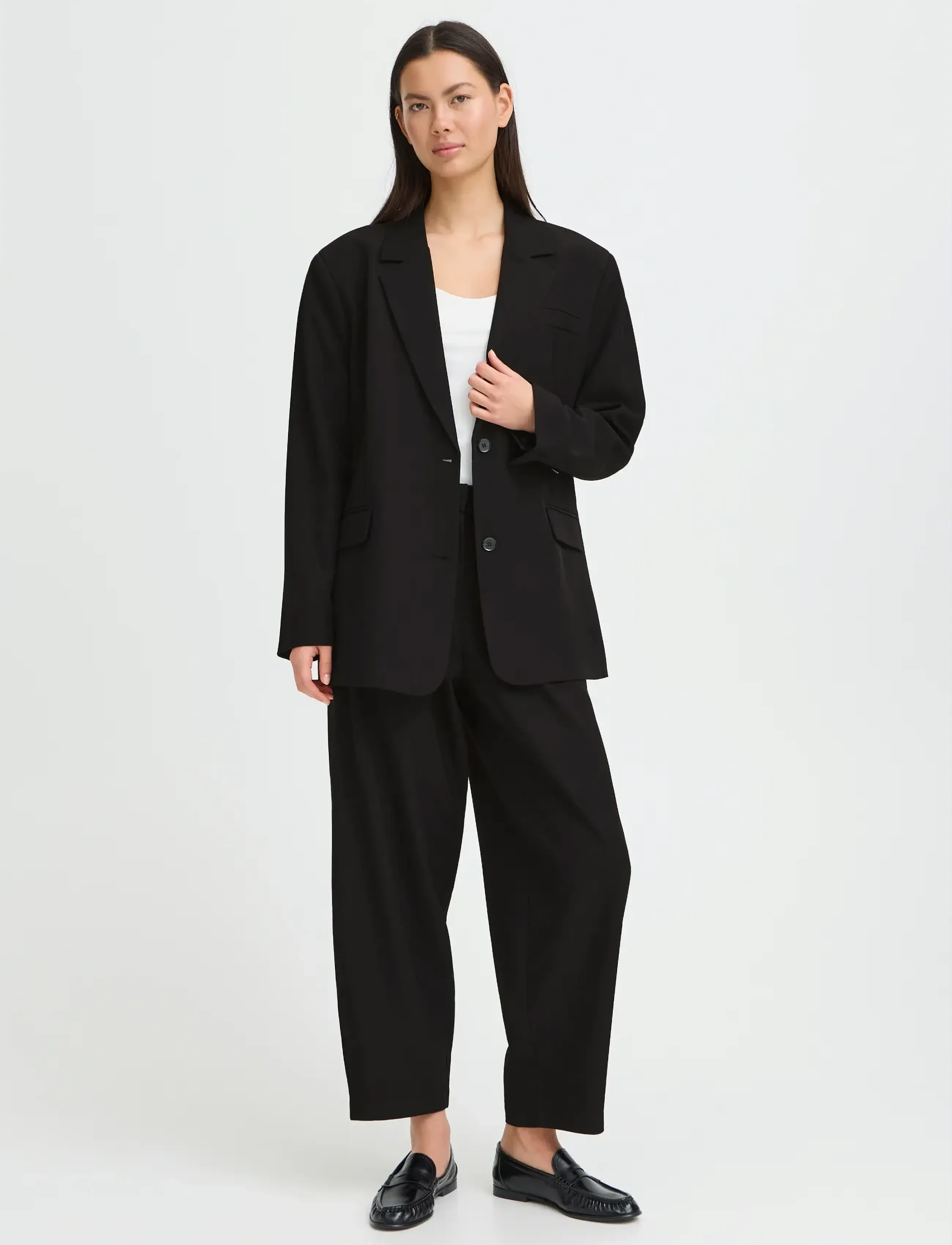ICHI Ihfava Oversize Bl, Kvinder, Oversized Blazer, Sort, Str: 34