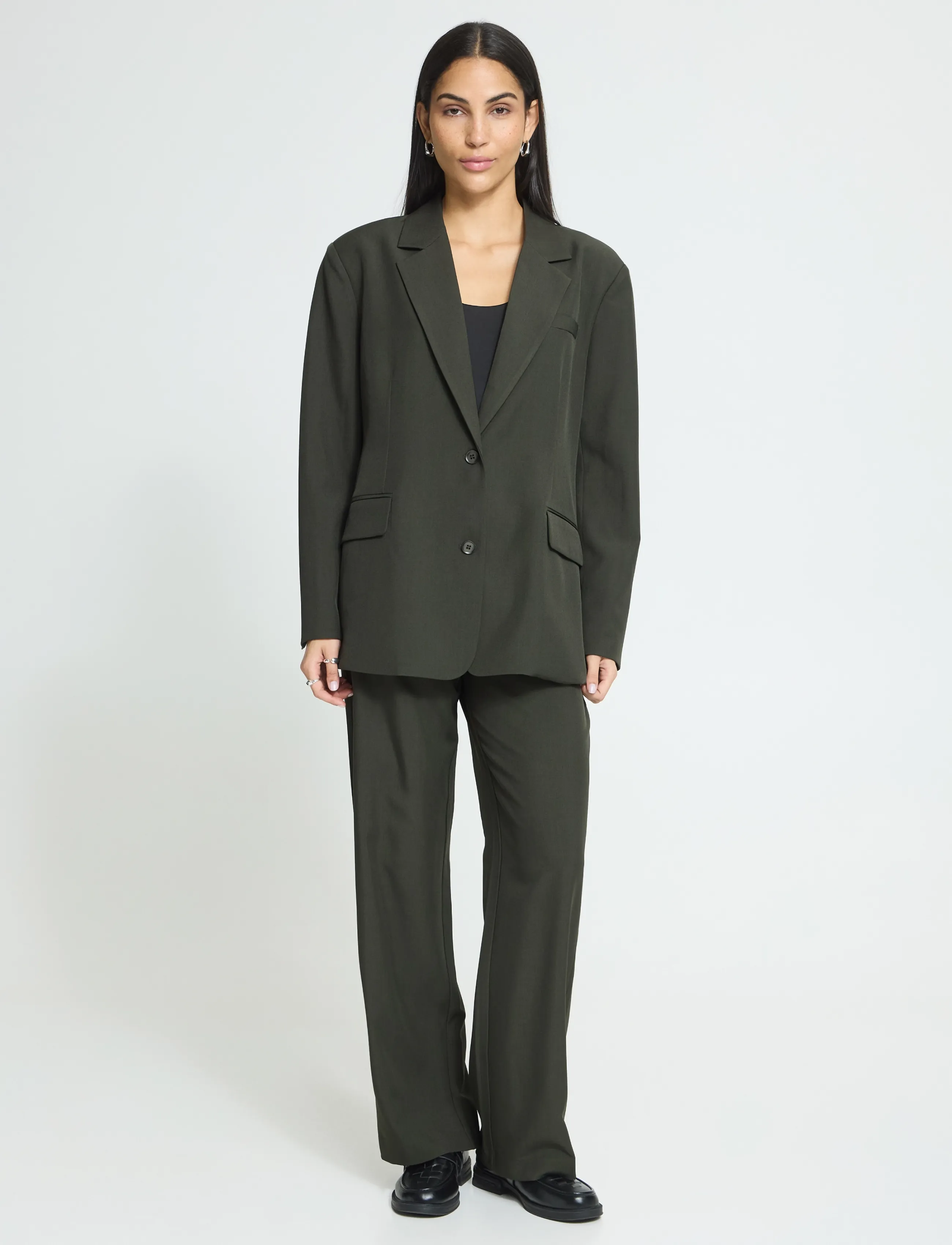 ICHI Ihfava Oversize Bl, Kvinder, Oversized Blazer, Kakigrøn, Str: 38