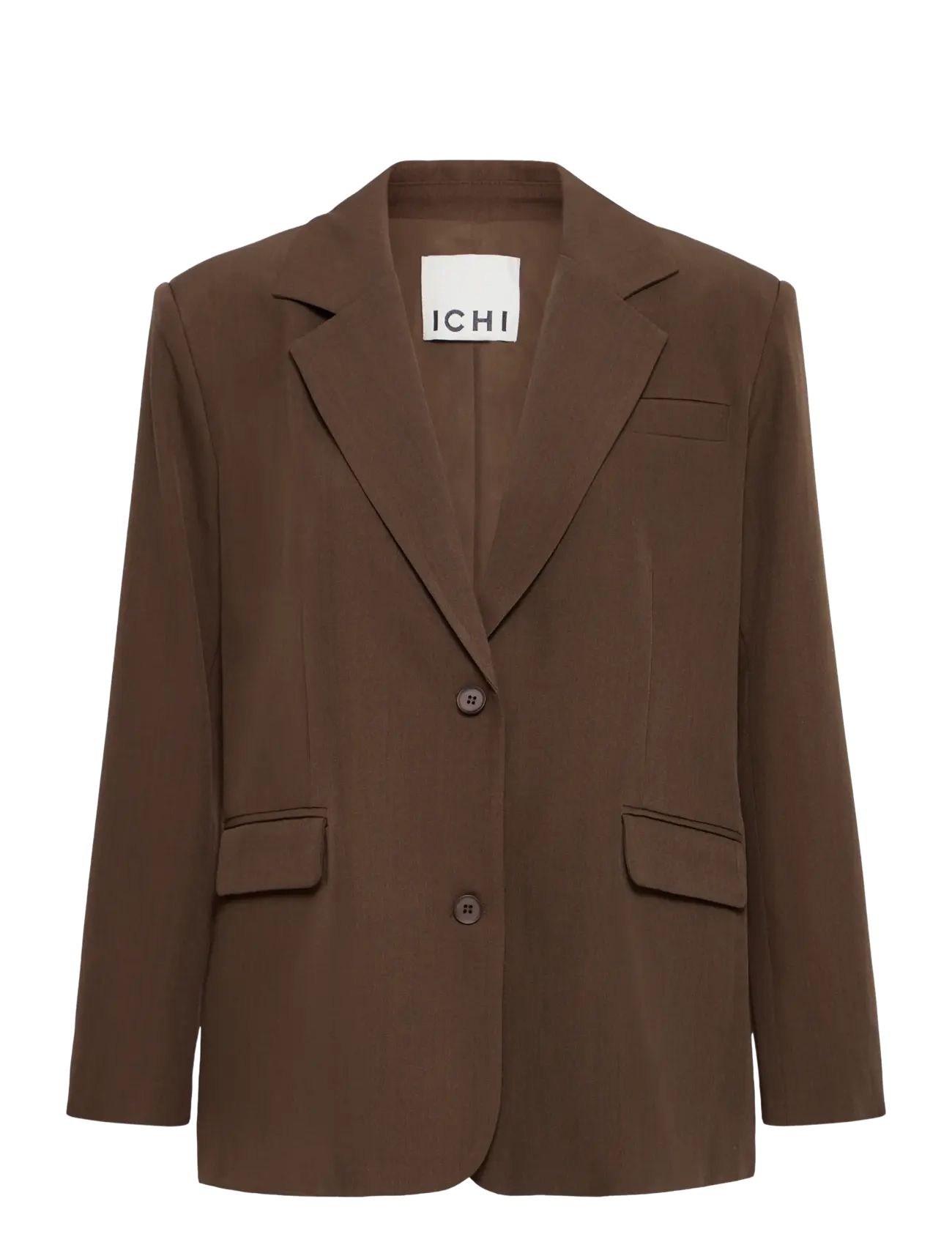 ICHI IHFAVA OVERSIZE BL - Single breasted blazers - SLATE BLACK MELANGE / brown