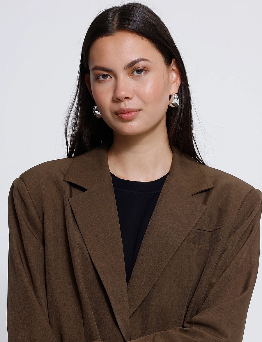 ICHI - IHFAVA OVERSIZE BL - einreihige blazer - slate black melange - 0
