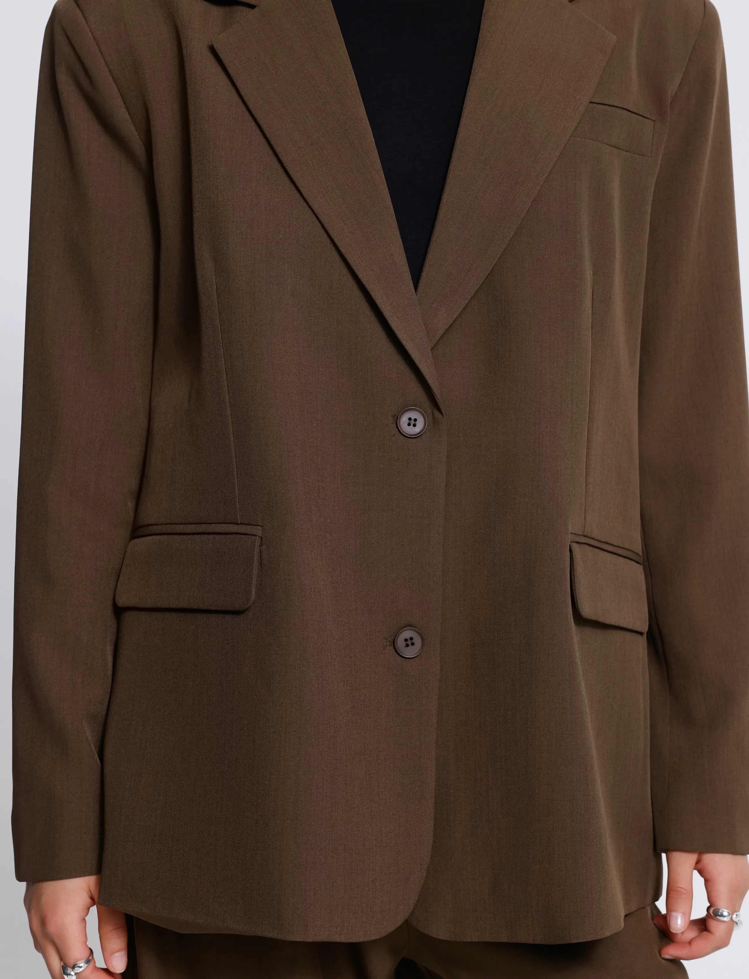 ICHI - IHFAVA OVERSIZE BL - single breasted blazers - slate black melange - 3