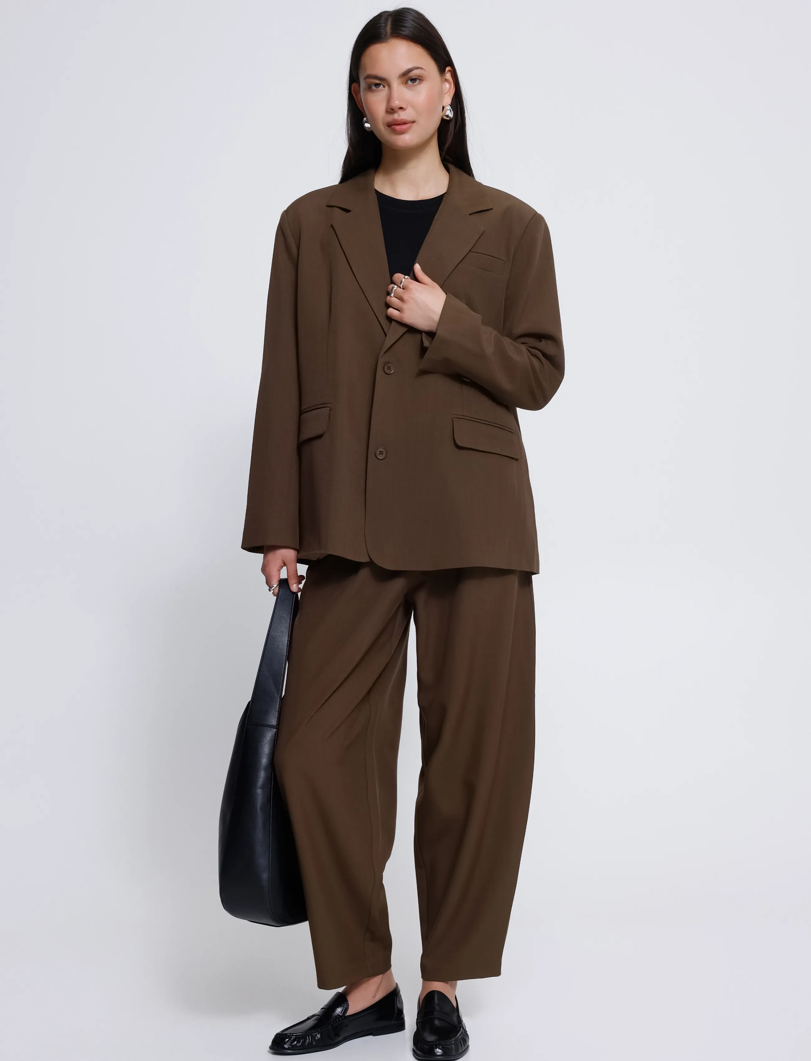 ICHI - IHFAVA OVERSIZE BL - single breasted blazers - slate black melange - 4