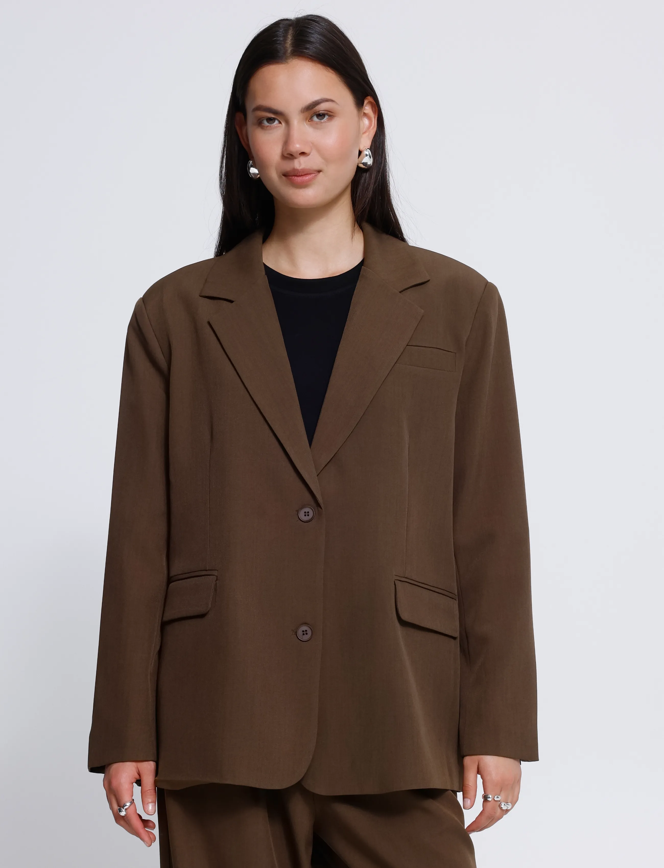 ICHI - IHFAVA OVERSIZE BL - single breasted blazers - slate black melange - 5