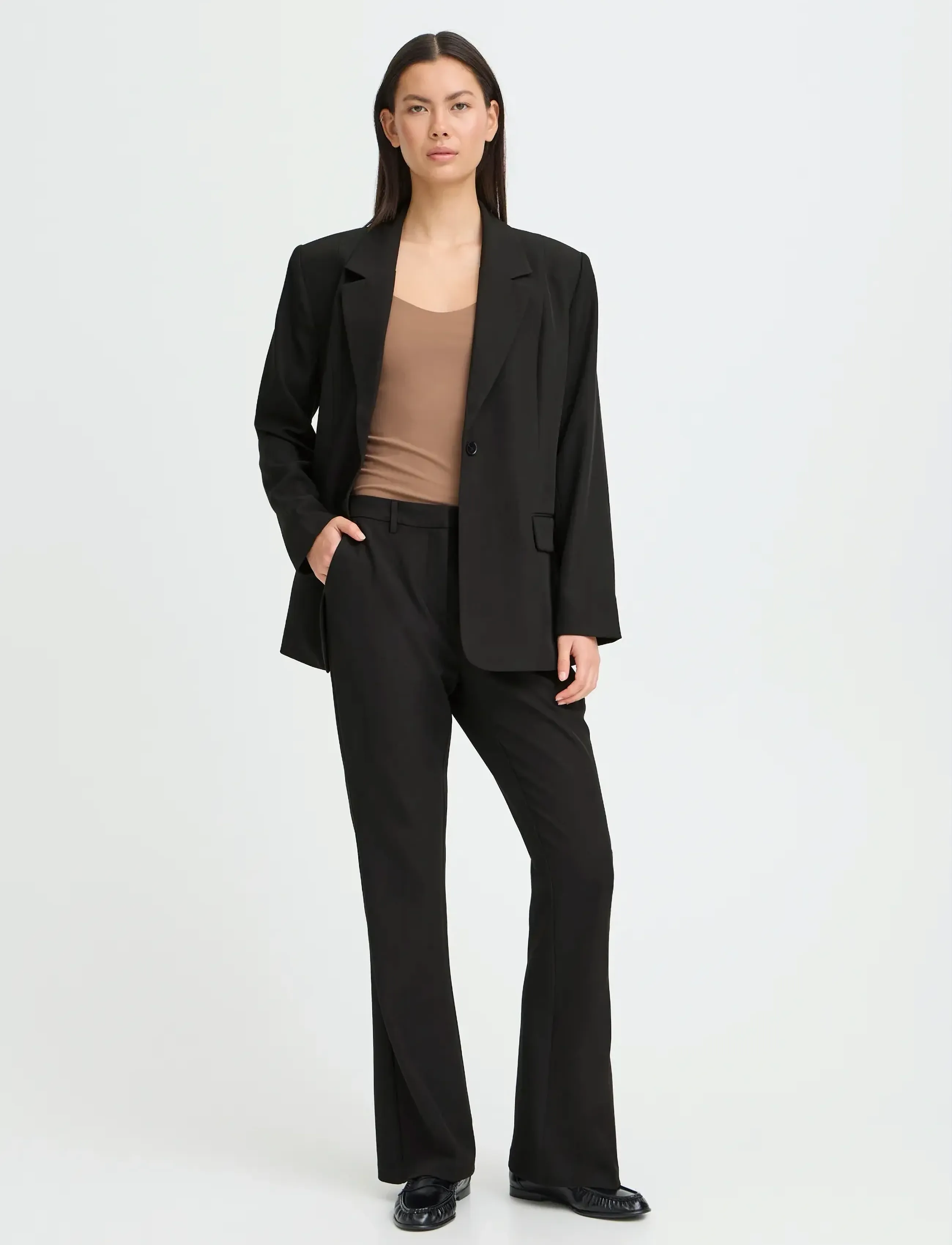 ICHI IHFAVA FLARED PA - Officewear - BLACK / black