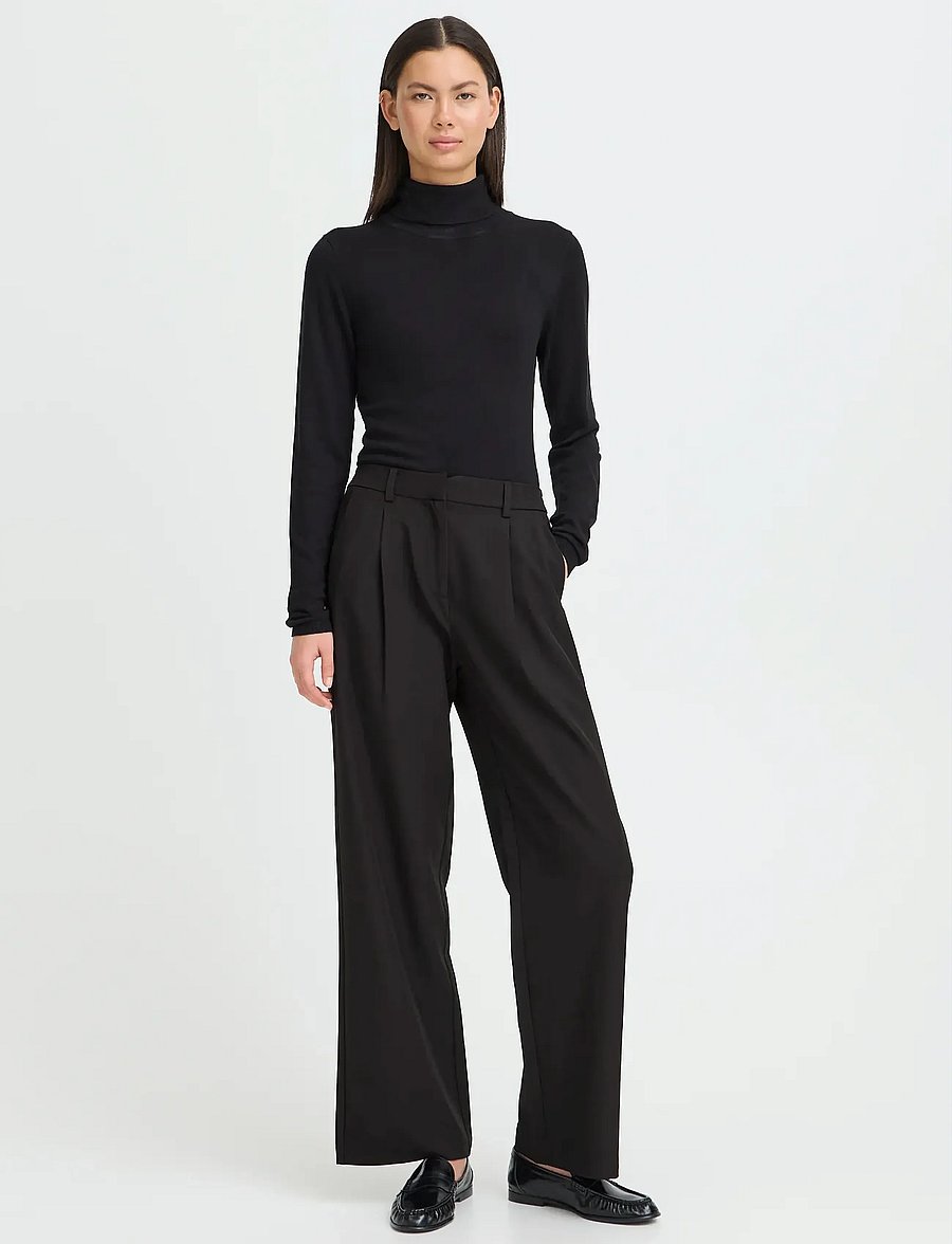 ICHI - IHFAVA WIDE PA - hosen mit weitem bein - black - 0