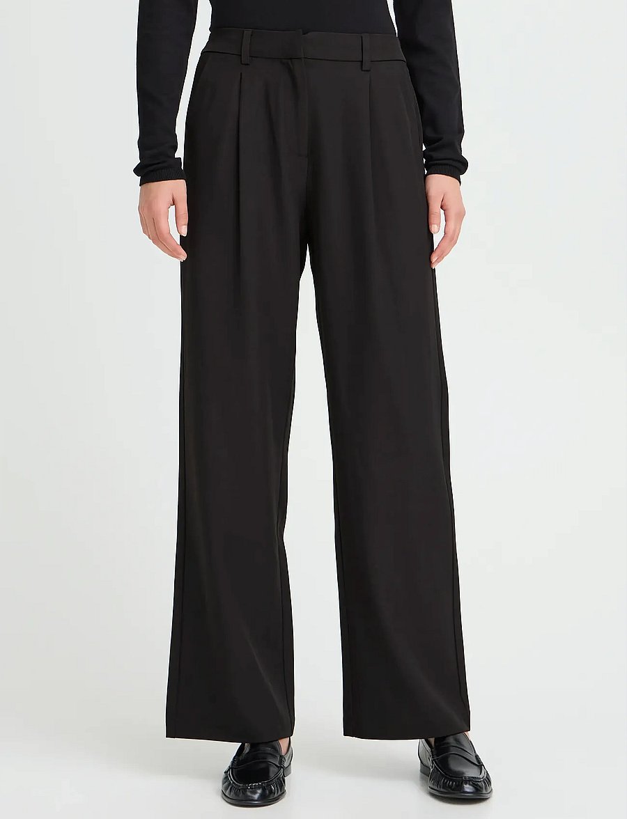 ICHI - IHFAVA WIDE PA - hosen mit weitem bein - black - 4