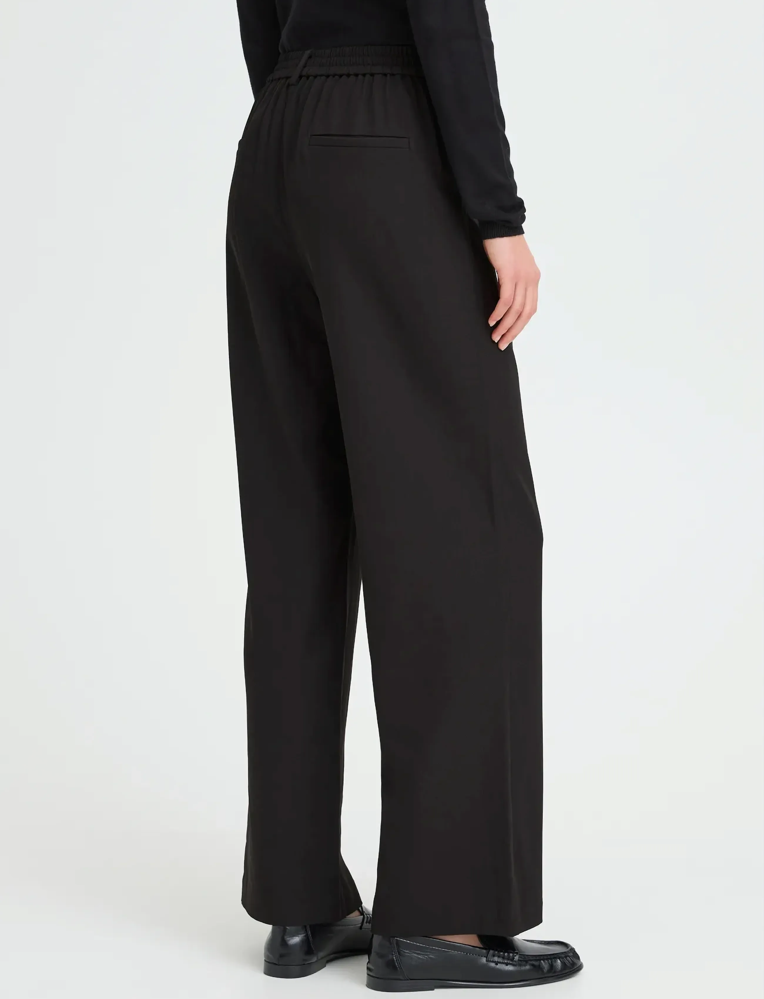 ICHI - IHFAVA WIDE PA - wide leg trousers - black - 5