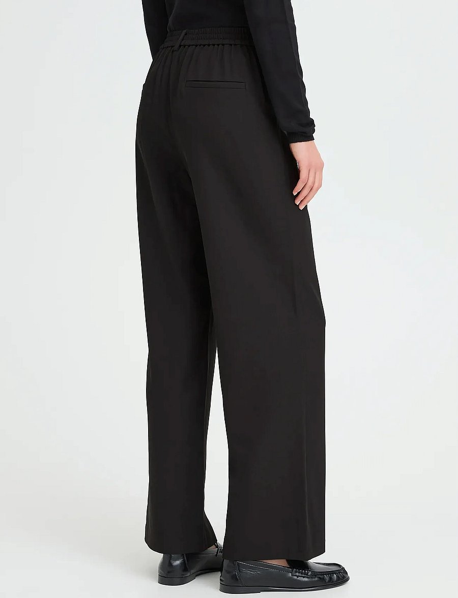 ICHI - IHFAVA WIDE PA - hosen mit weitem bein - black - 5