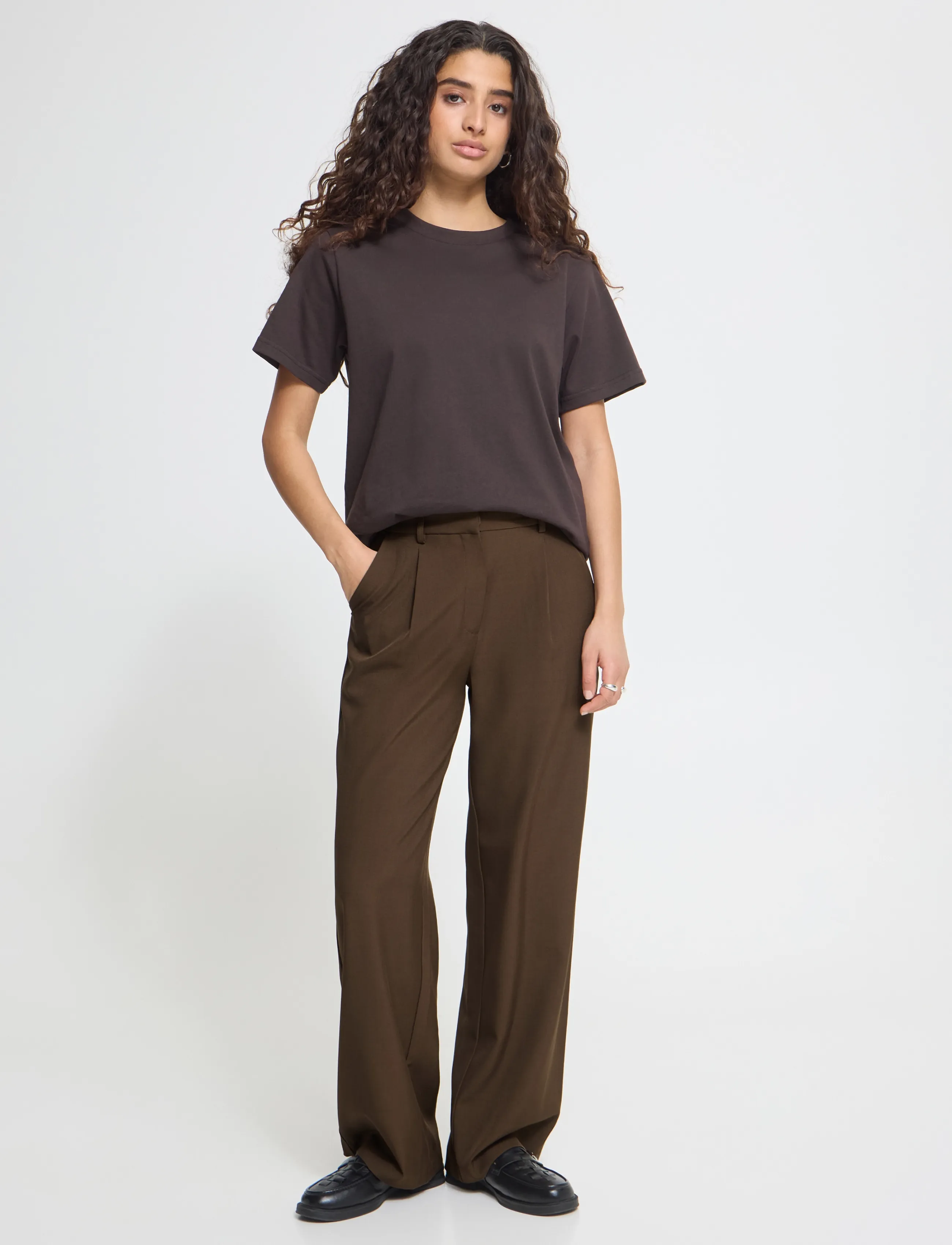 ICHI - IHFAVA WIDE PA - hosen mit weitem bein - slate black melange - 4