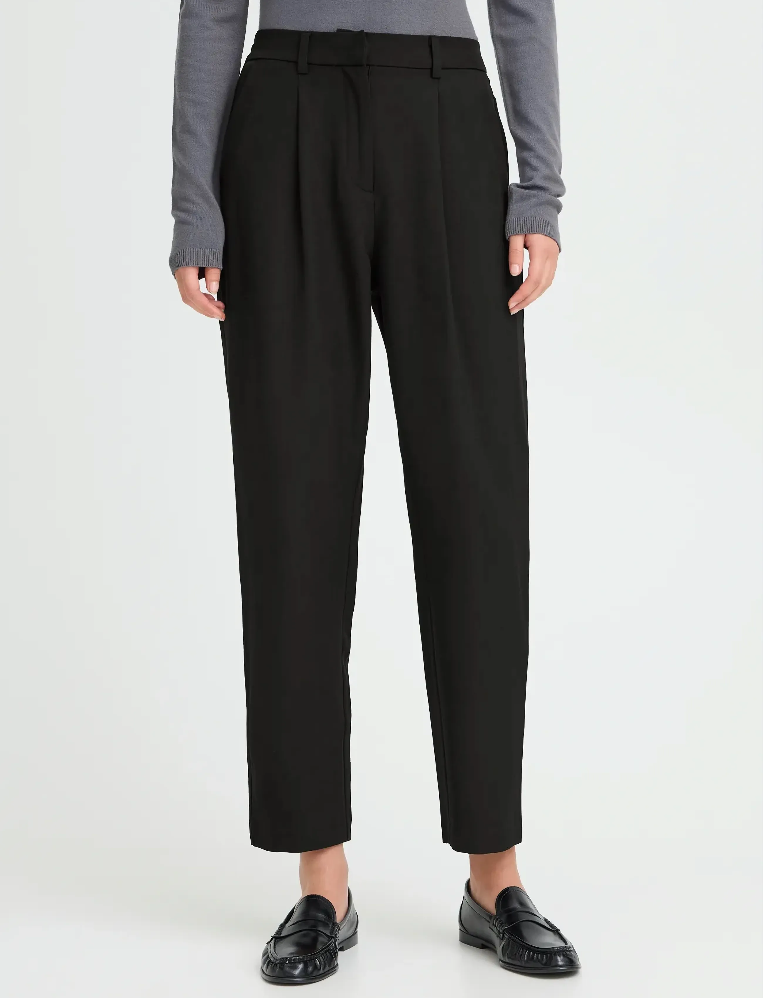 ICHI - IHFAVA ANCLE PA - suorat housut - black - 4