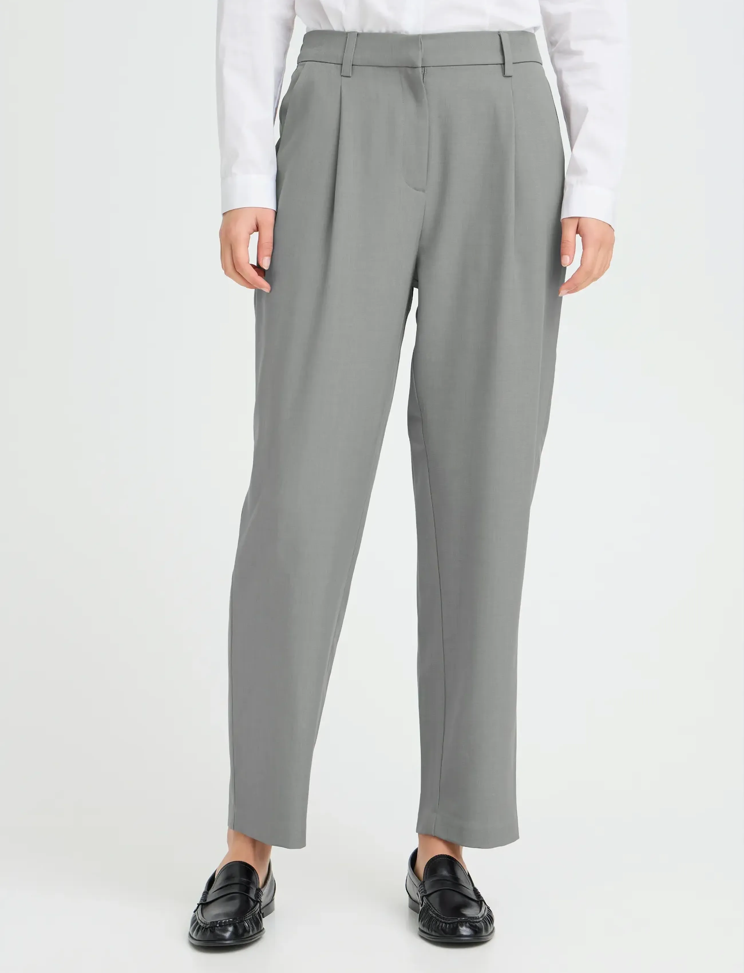 ICHI - IHFAVA ANCLE PA - kostymbyxor - grey melange - 4