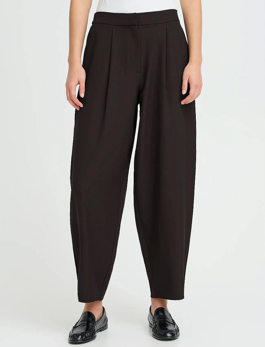 ICHI - IHFAVA BARREL PA - hosen mit geradem bein - black - 4