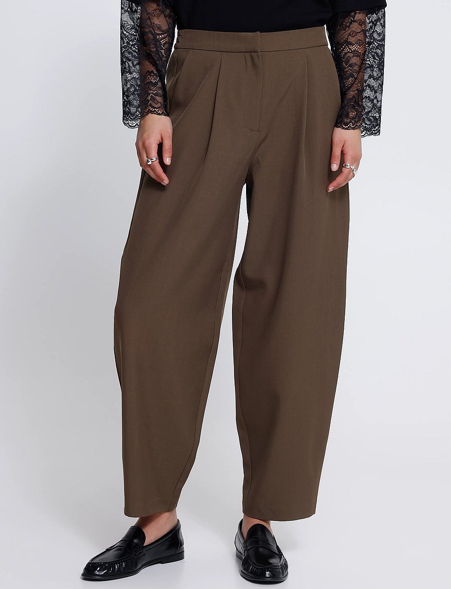 ICHI - IHFAVA BARREL PA - hosen mit geradem bein - slate black melange - 5