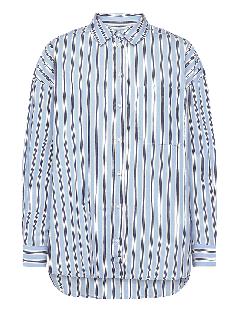 ICHI - IHFLUCA SH2 - long-sleeved shirts - blue stripe - 0