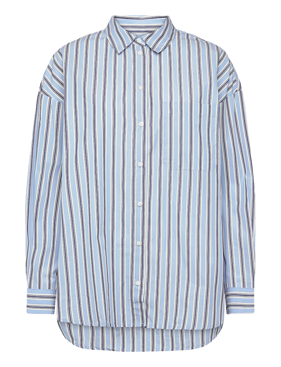ICHI - IHFLUCA SH2 - pikkade varrukatega särgid - blue stripe - 1