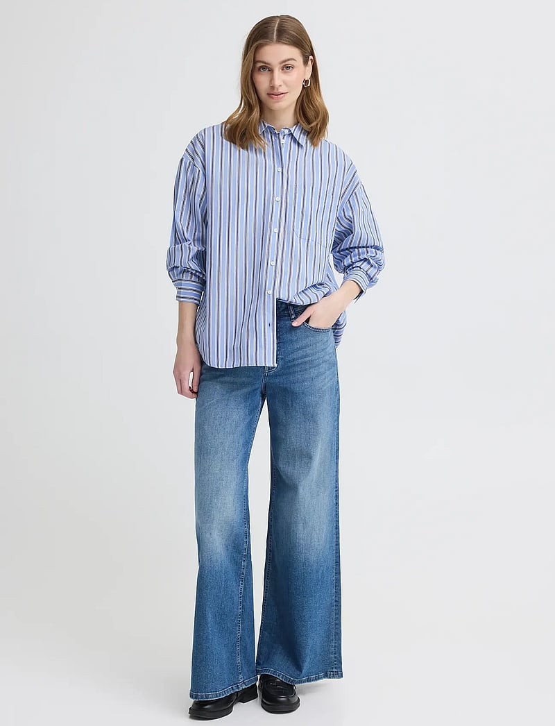 ICHI - IHFLUCA SH2 - langærmede skjorter - blue stripe - 0