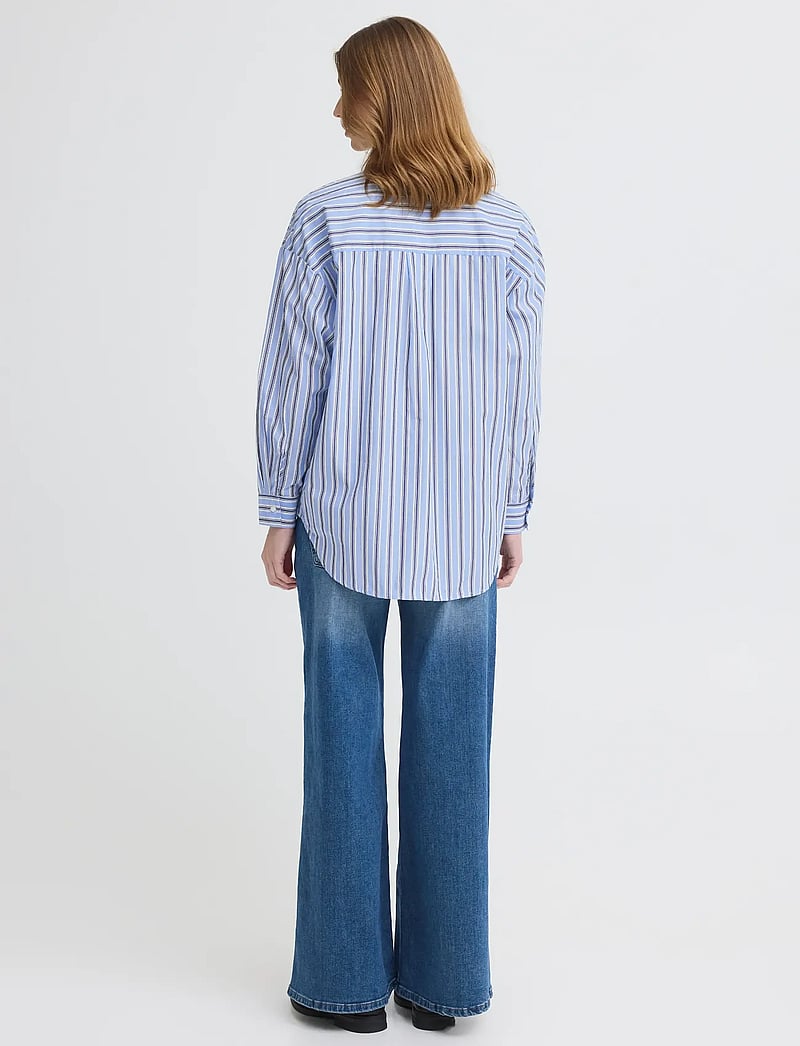 ICHI - IHFLUCA SH2 - langærmede skjorter - blue stripe - 3