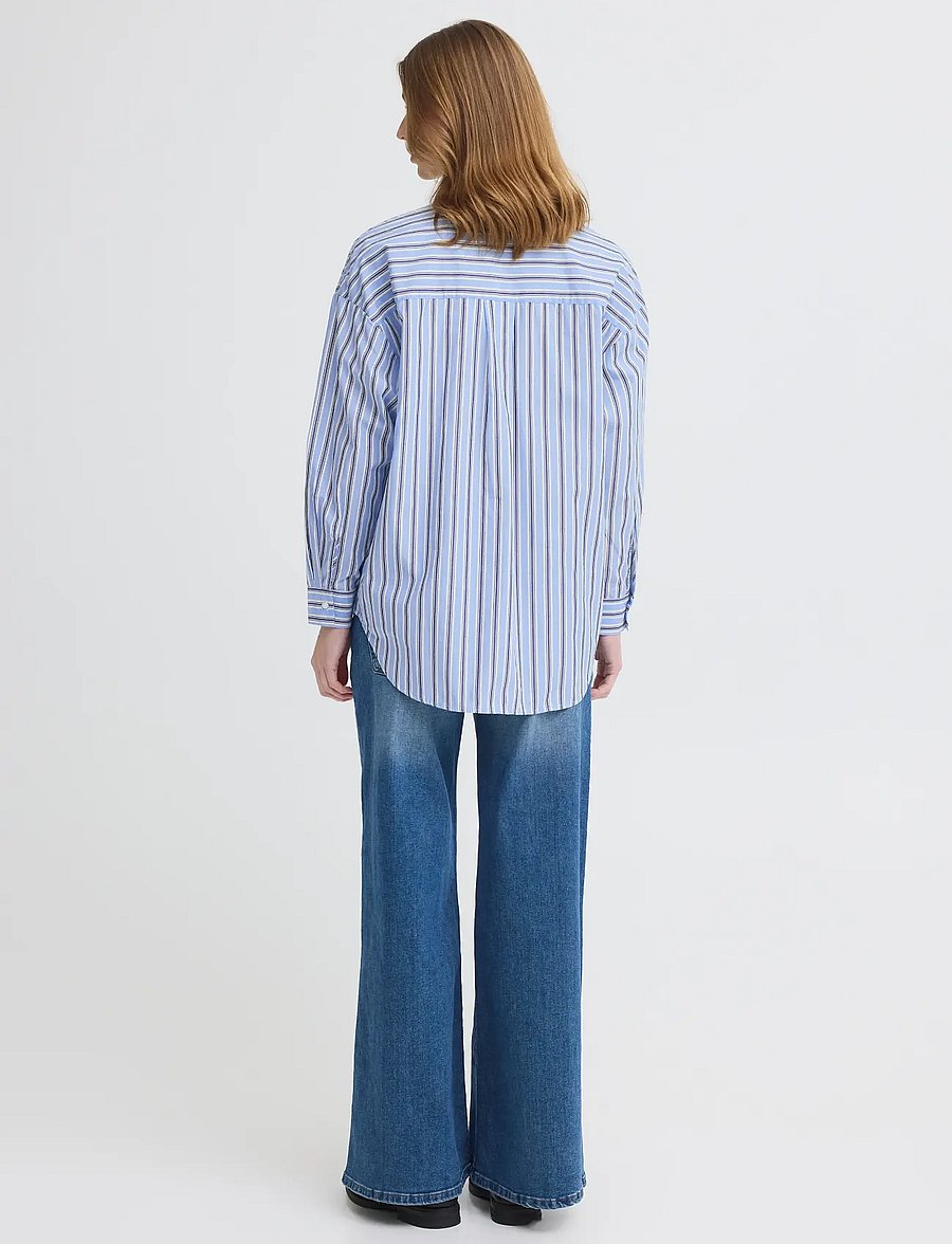 ICHI - IHFLUCA SH2 - long-sleeved shirts - blue stripe - 3