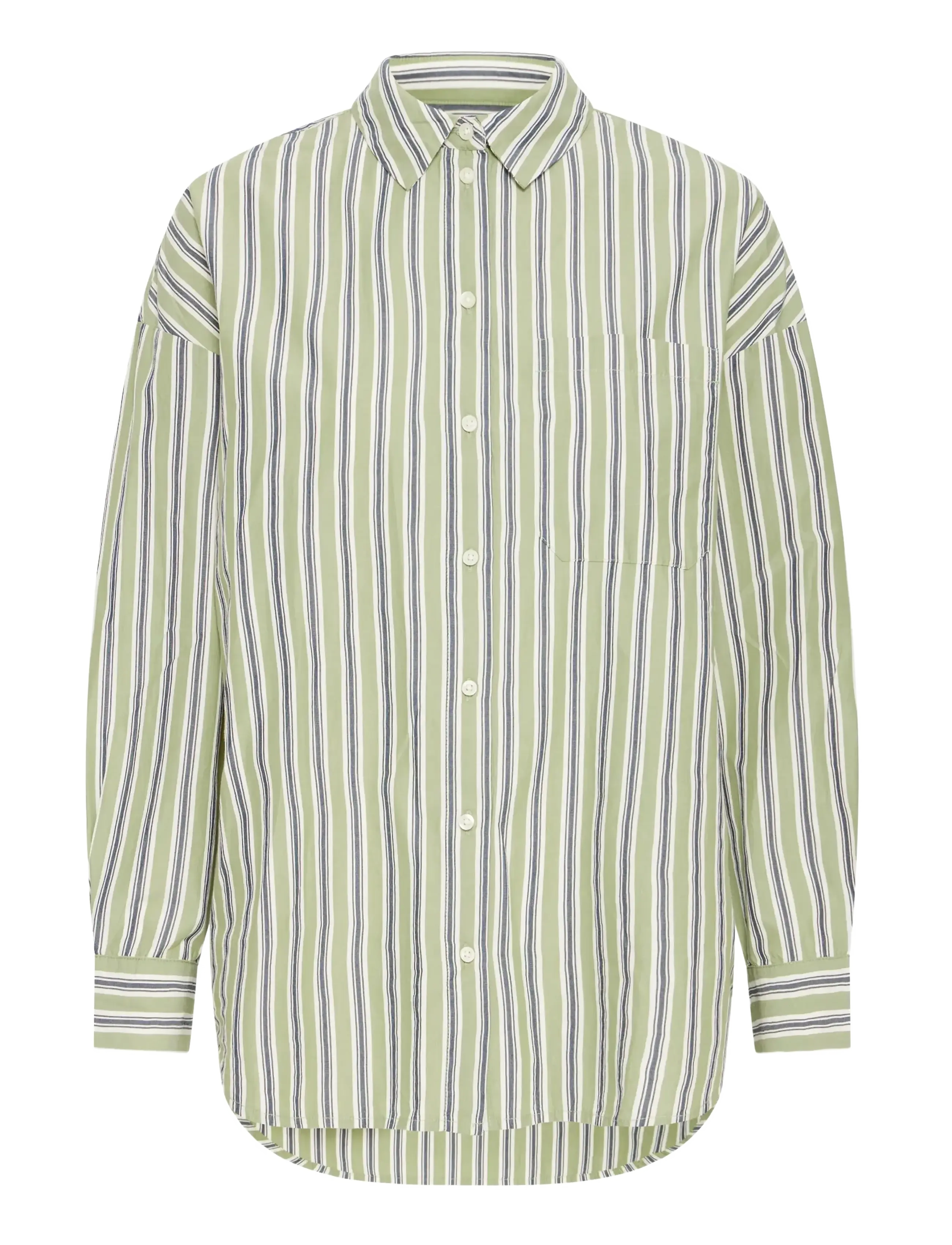 ICHI IHFLUCA SH2 - Skjorter - GREEN STRIPE / green