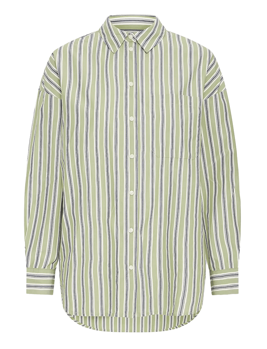 ICHI - IHFLUCA SH2 - long-sleeved shirts - green stripe - 1