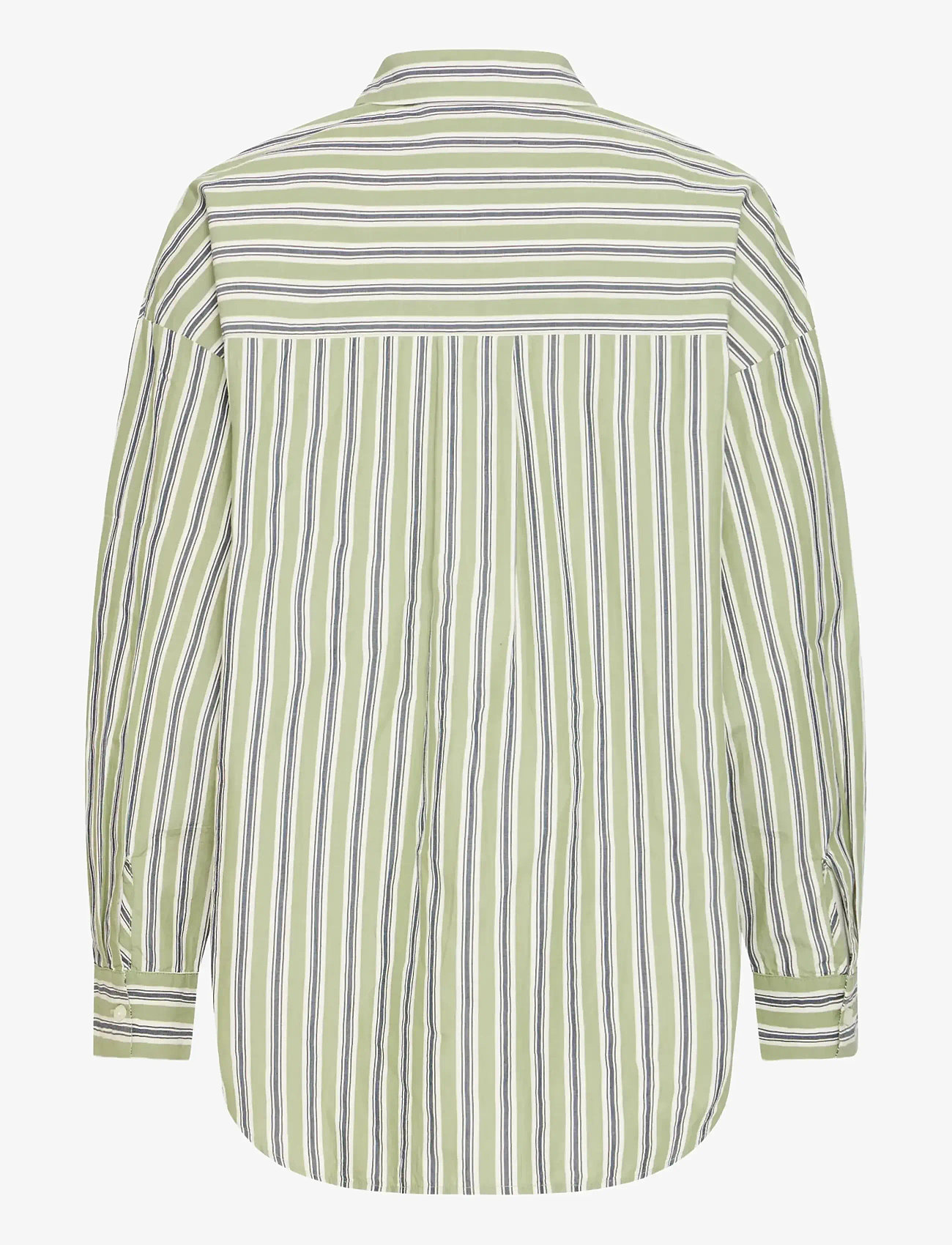 ICHI - IHFLUCA SH2 - long-sleeved shirts - green stripe - 1