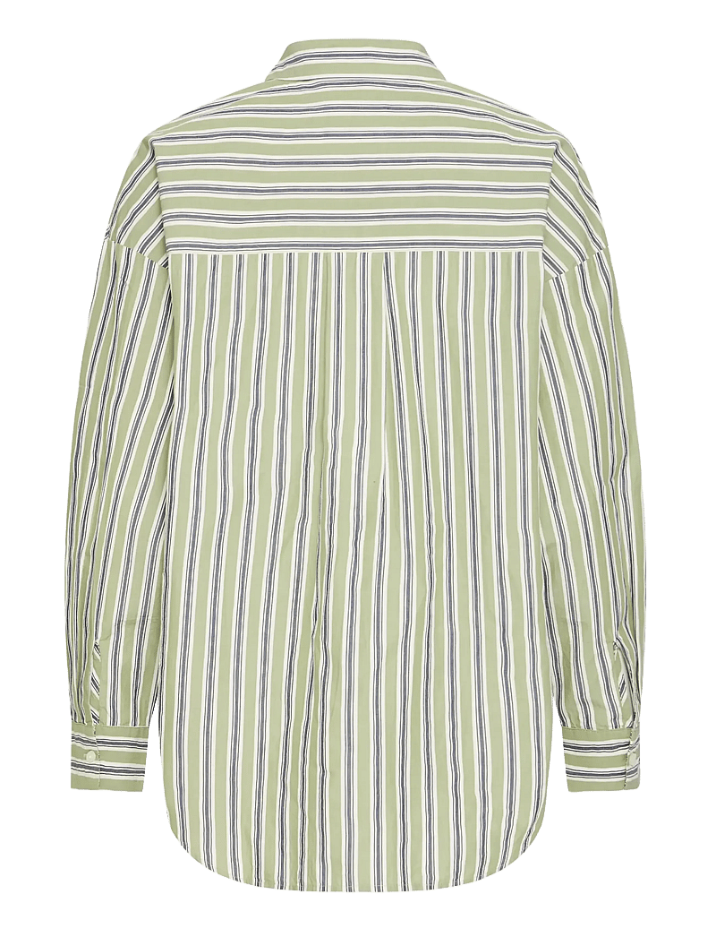 ICHI - IHFLUCA SH2 - long-sleeved shirts - green stripe - 1