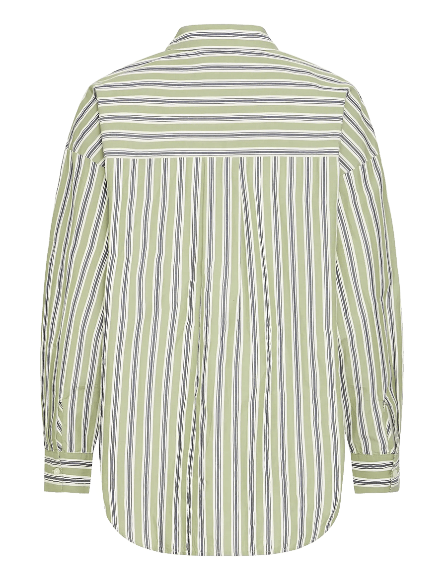 ICHI - IHFLUCA SH2 - long-sleeved shirts - green stripe - 2