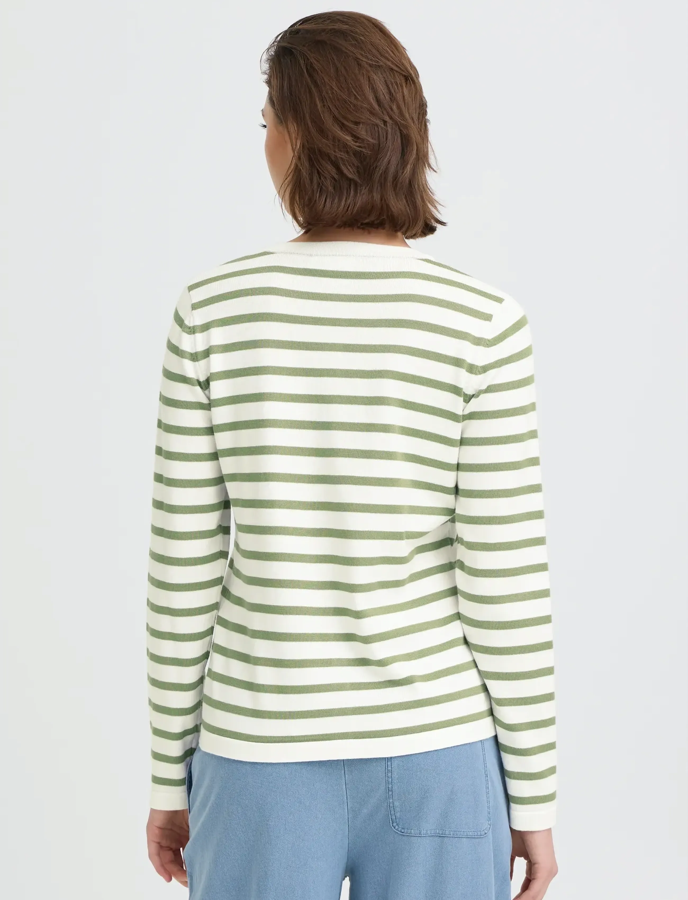 ICHI - IHLULS O-NECK CA - cardigans - small iguana white stripe - 3