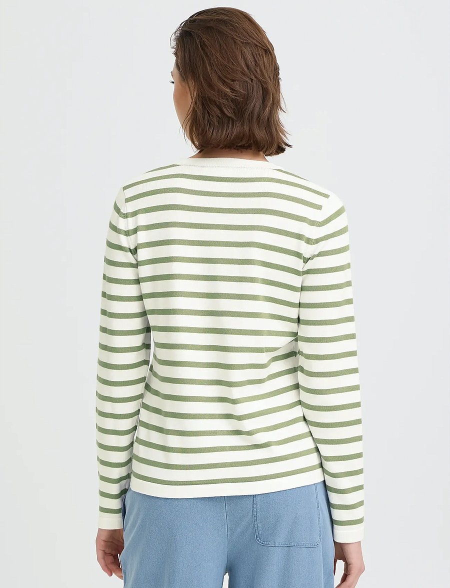 ICHI - IHLULS O-NECK CA - cardigans - small iguana white stripe - 3