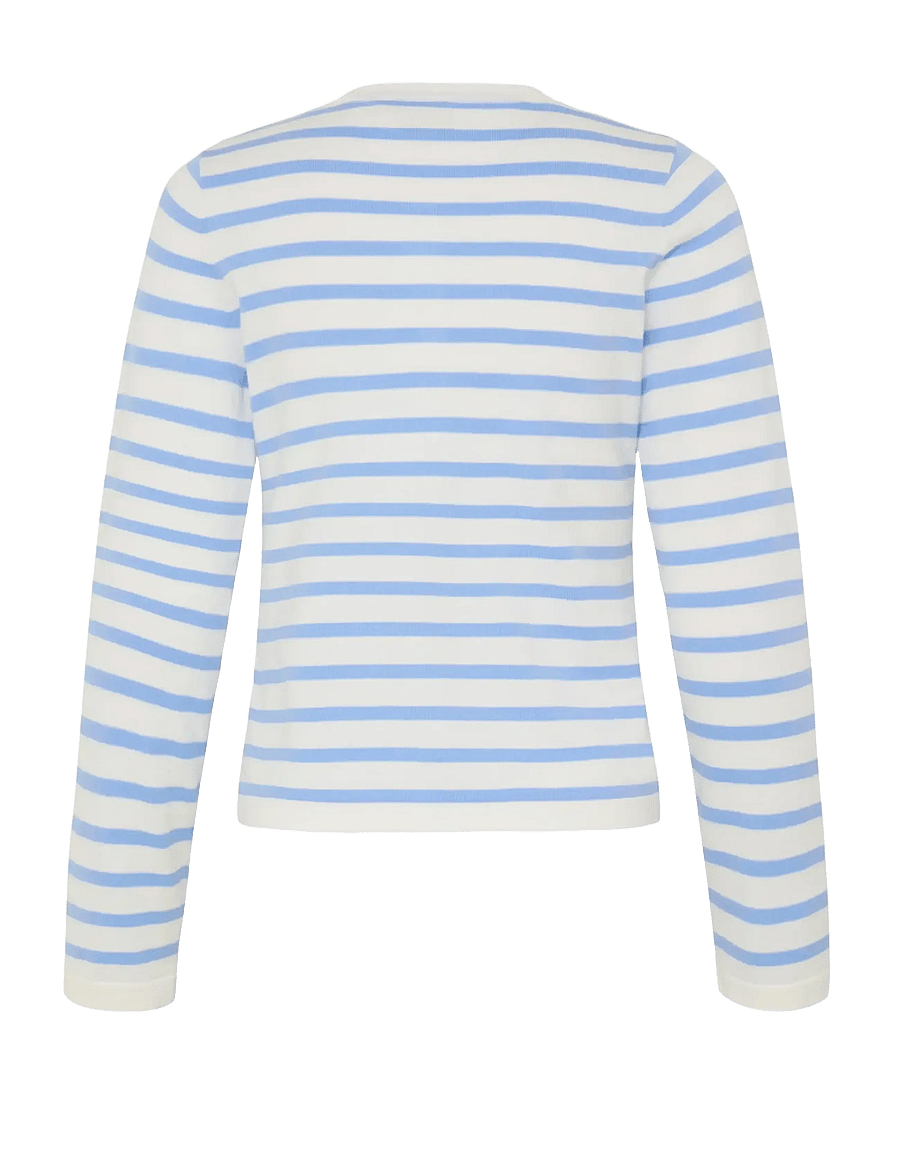 ICHI - IHLULS O-NECK CA - cardigans - small cloud belair stripe - 2