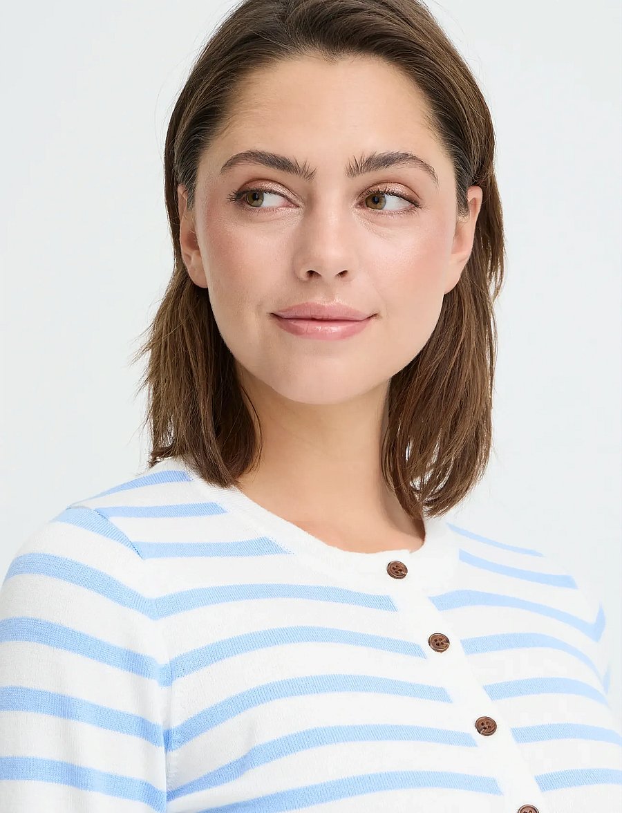 ICHI - IHLULS O-NECK CA - cardigans - small cloud belair stripe - 5