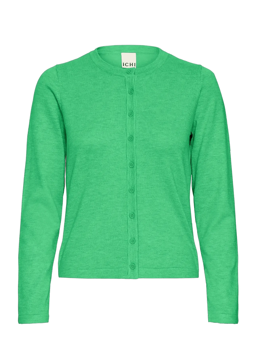 ICHI - IHLULS O-NECK CA - strickjacken - kelly green - 1