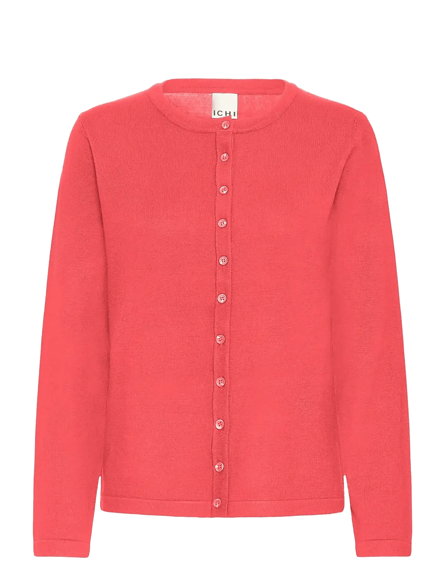 ICHI - IHLULS O-NECK CA - cardigans - teaberry - 1