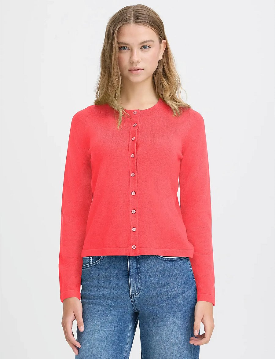 ICHI - IHLULS O-NECK CA - cardigans - teaberry - 0
