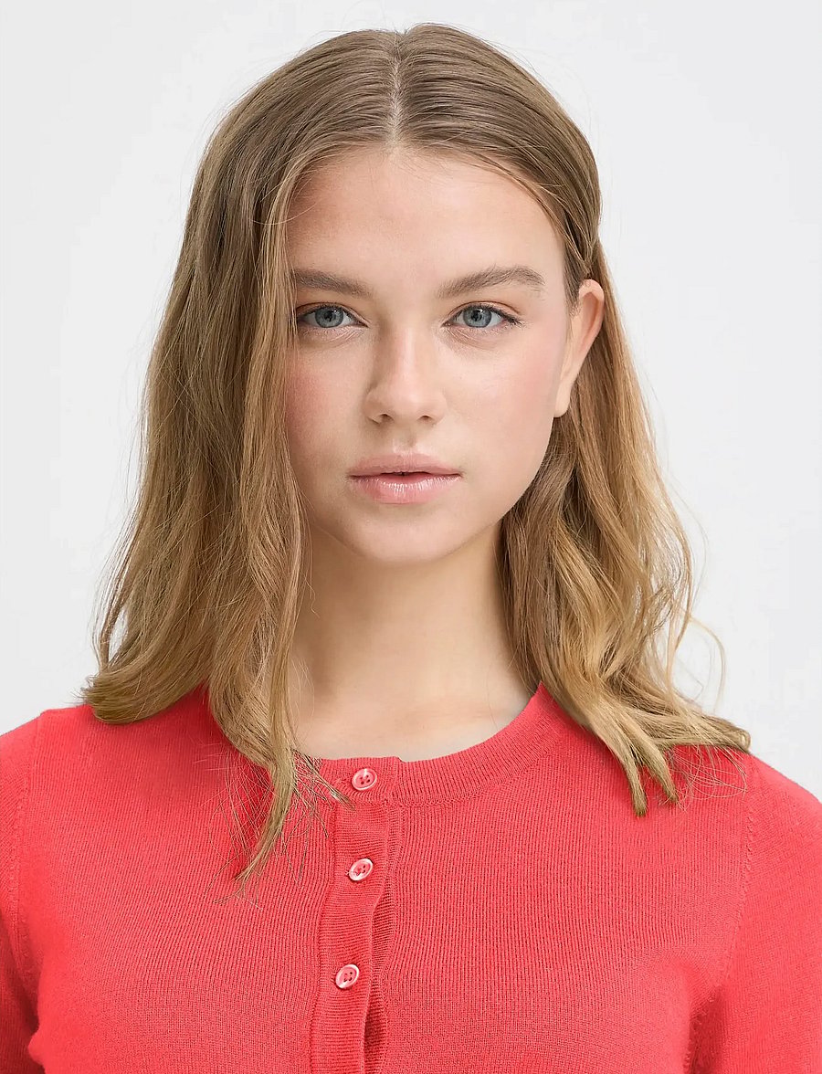 ICHI - IHLULS O-NECK CA - cardigans - teaberry - 4