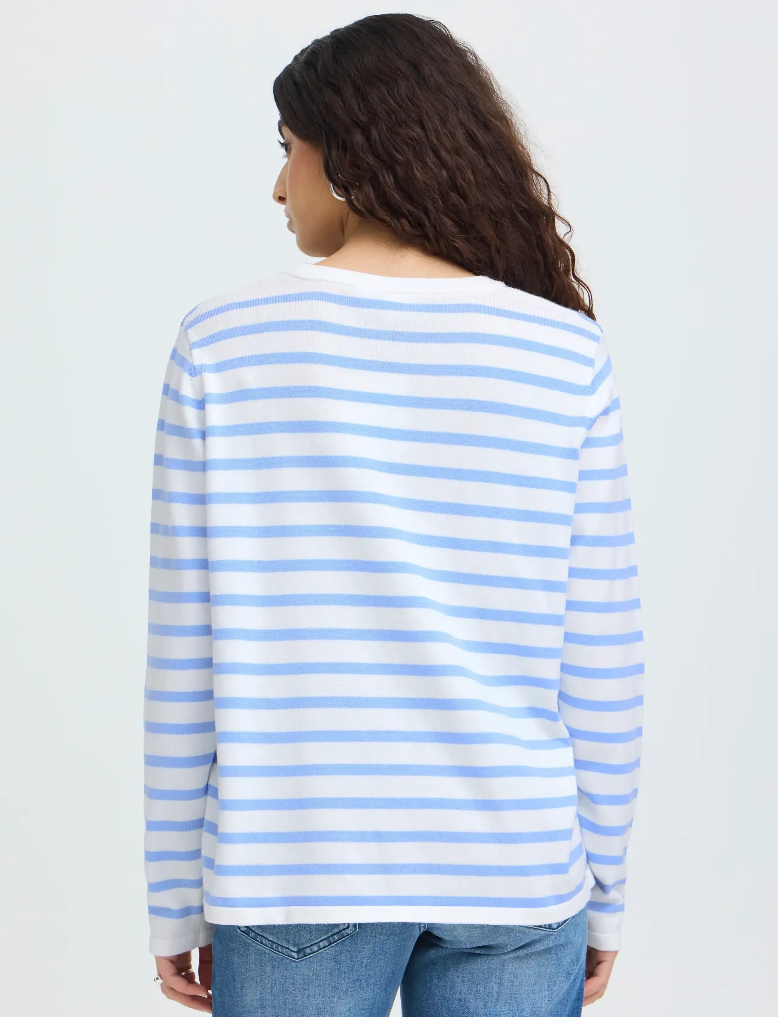 ICHI - IHLULS O-NECK LS - trøjer - small cloud belair stripe - 3