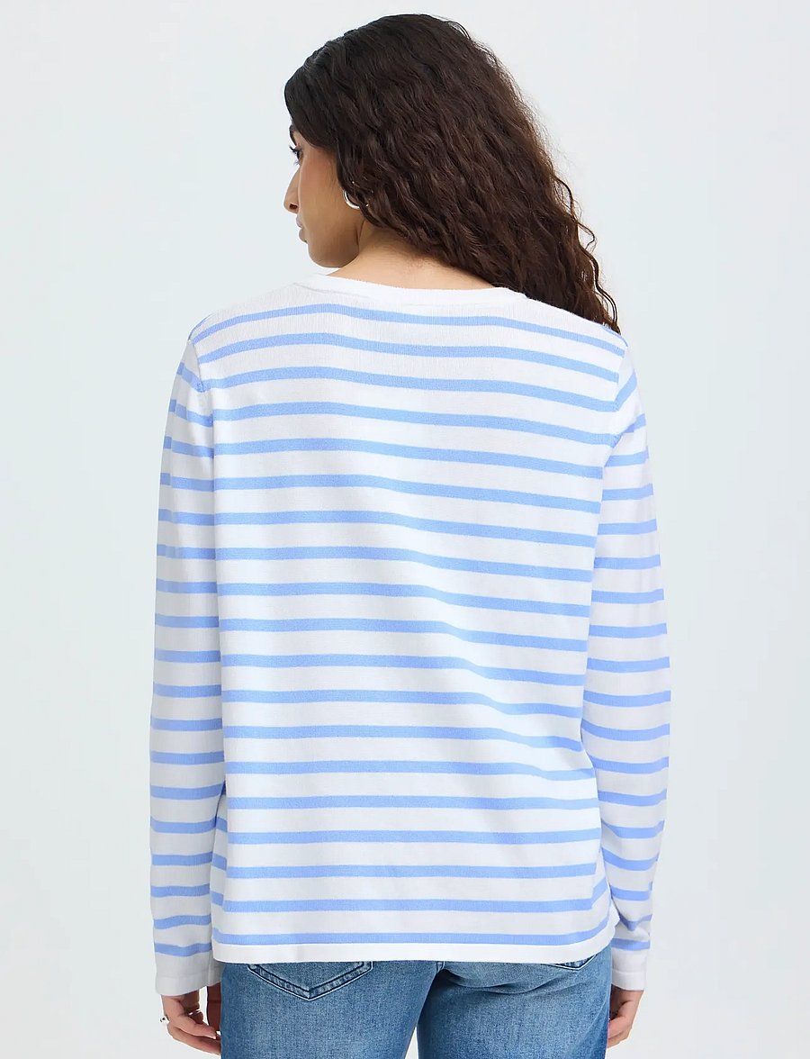 ICHI - IHLULS O-NECK LS - stickade tröjor - small cloud belair stripe - 3