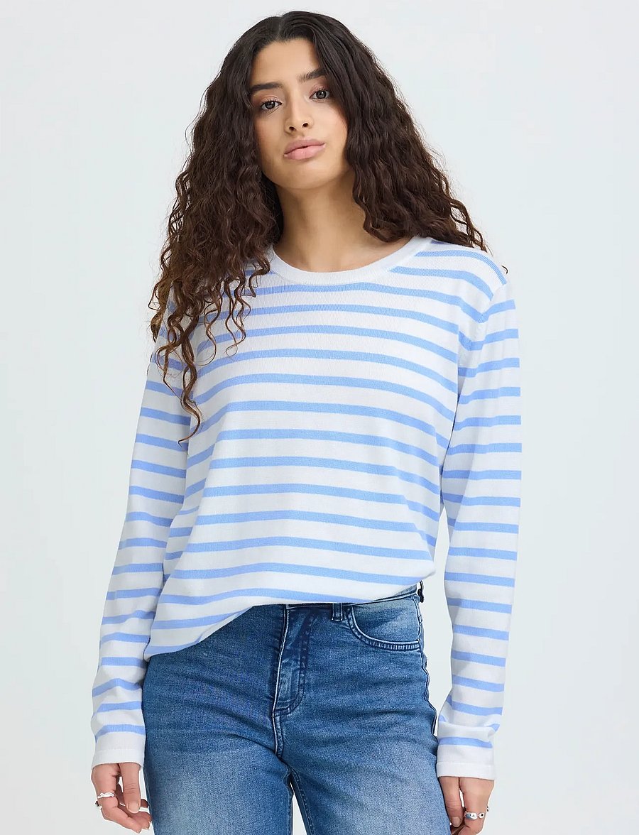 ICHI - IHLULS O-NECK LS - stickade tröjor - small cloud belair stripe - 5