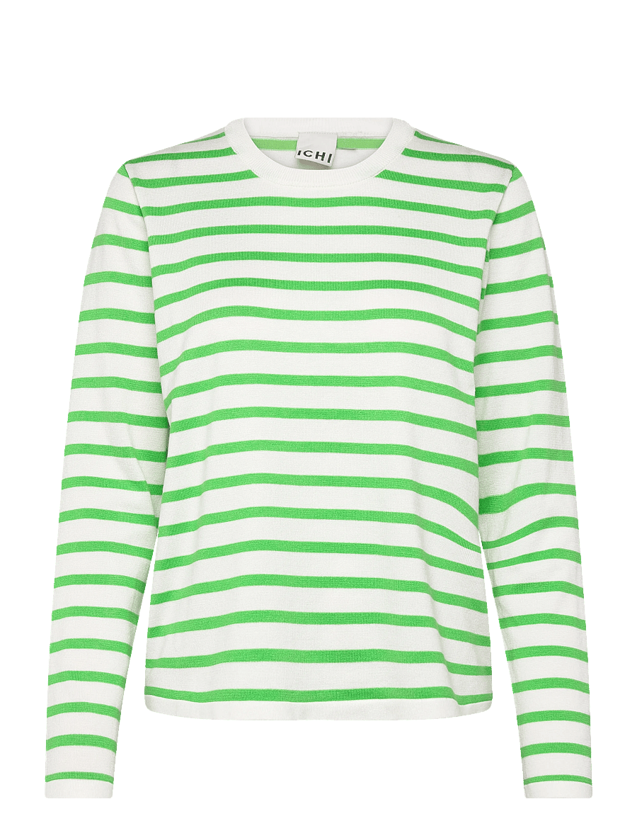 ICHI - IHLULS O-NECK LS - stickade tröjor - small cloud kelly stripe - 1