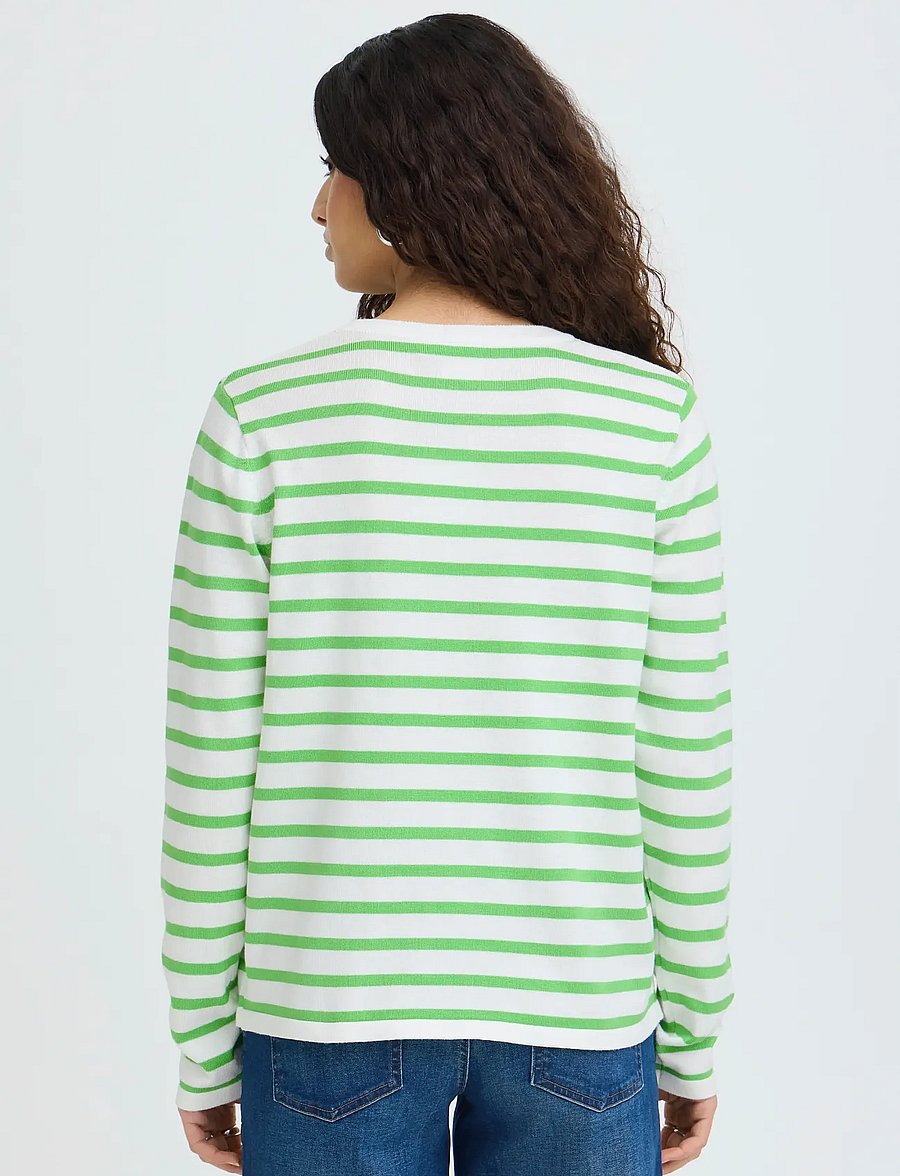 ICHI - IHLULS O-NECK LS - stickade tröjor - small cloud kelly stripe - 3