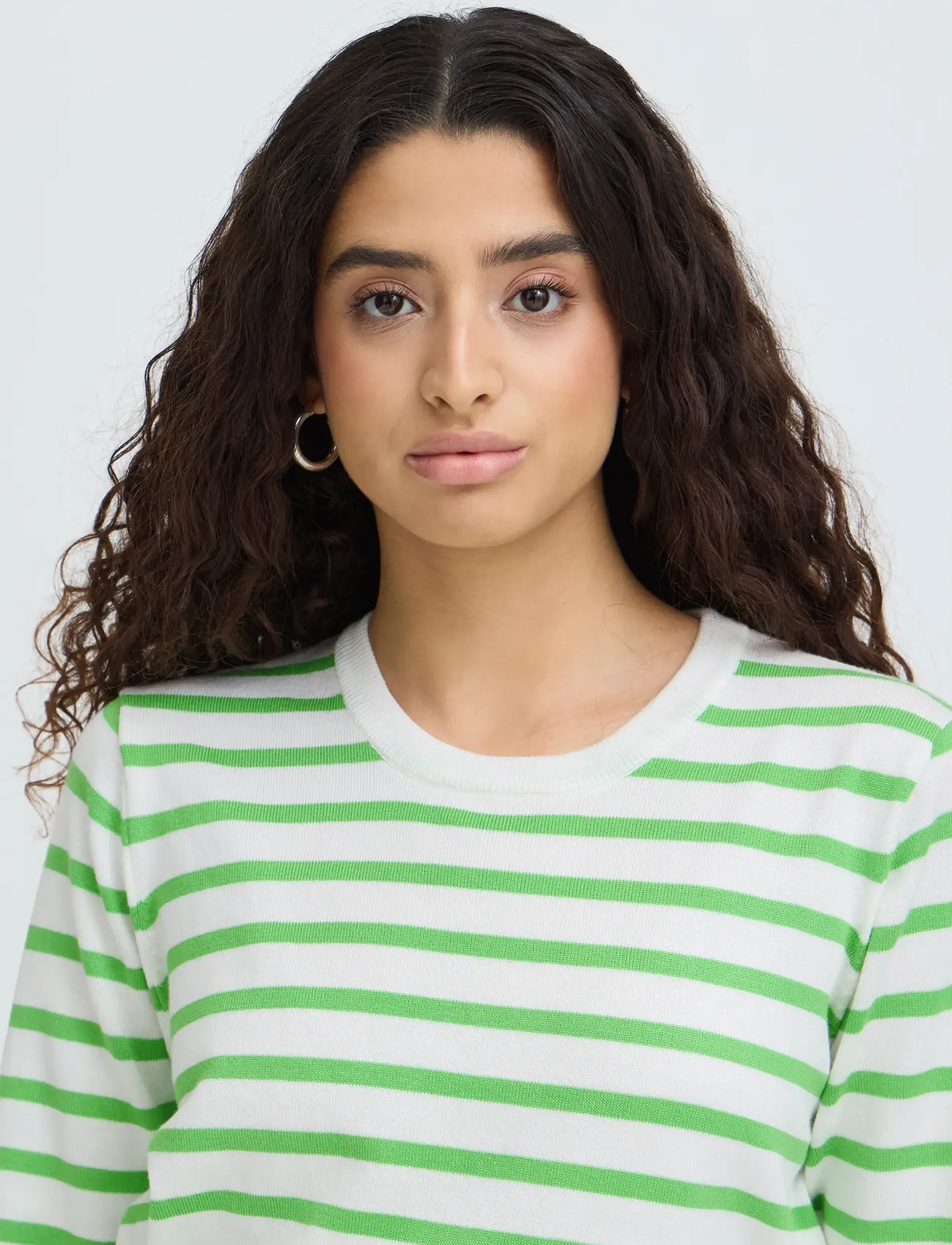 ICHI - IHLULS O-NECK LS - laveste priser - small cloud kelly stripe - 4