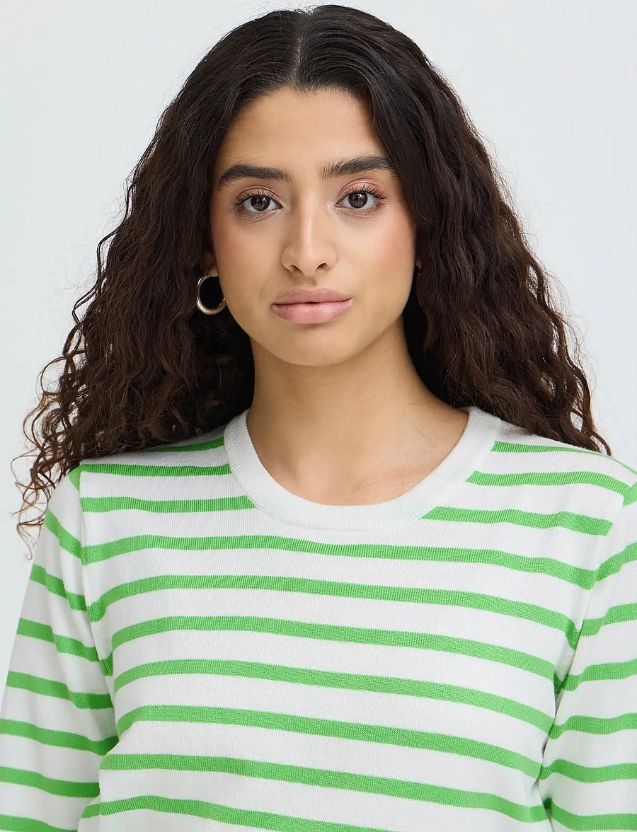 ICHI - IHLULS O-NECK LS - stickade tröjor - small cloud kelly stripe - 4