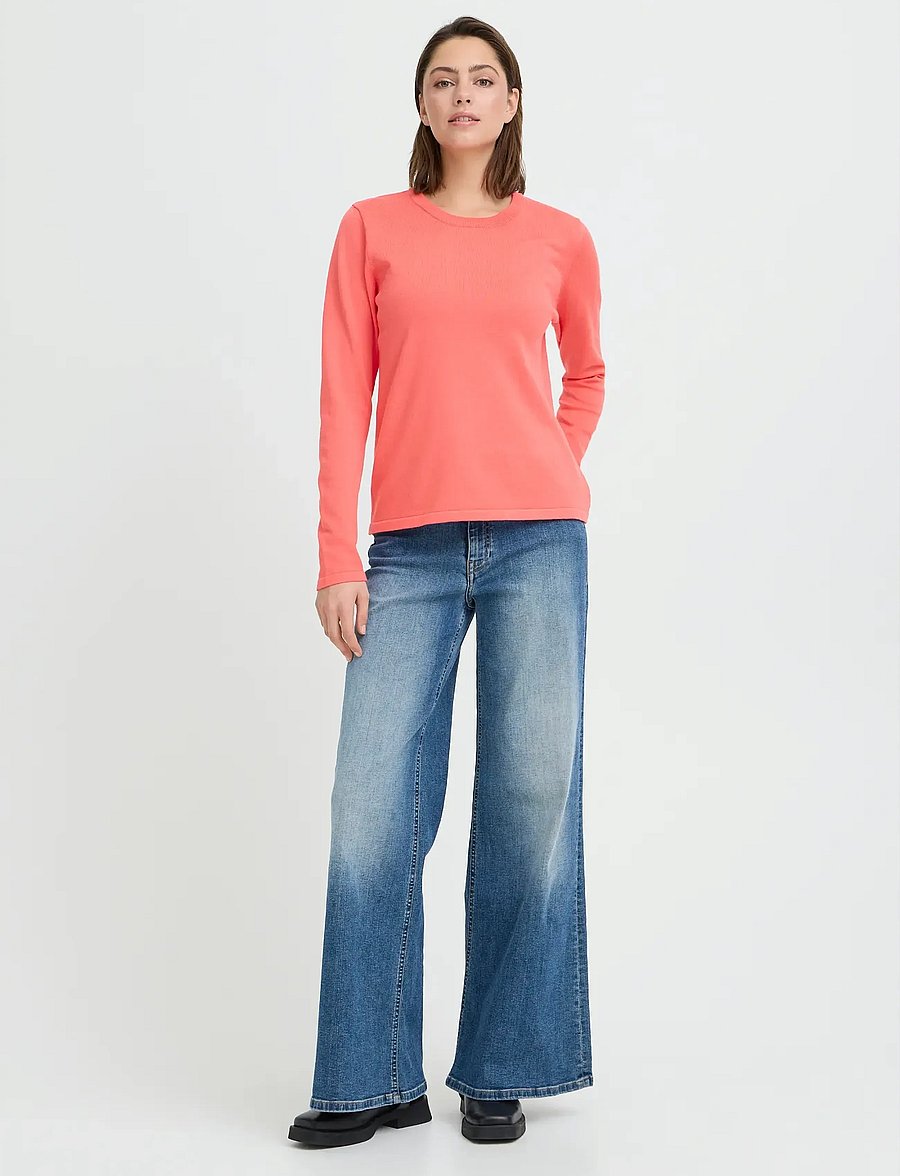 ICHI - IHLULS O-NECK LS - striktrøjer - teaberry - 0