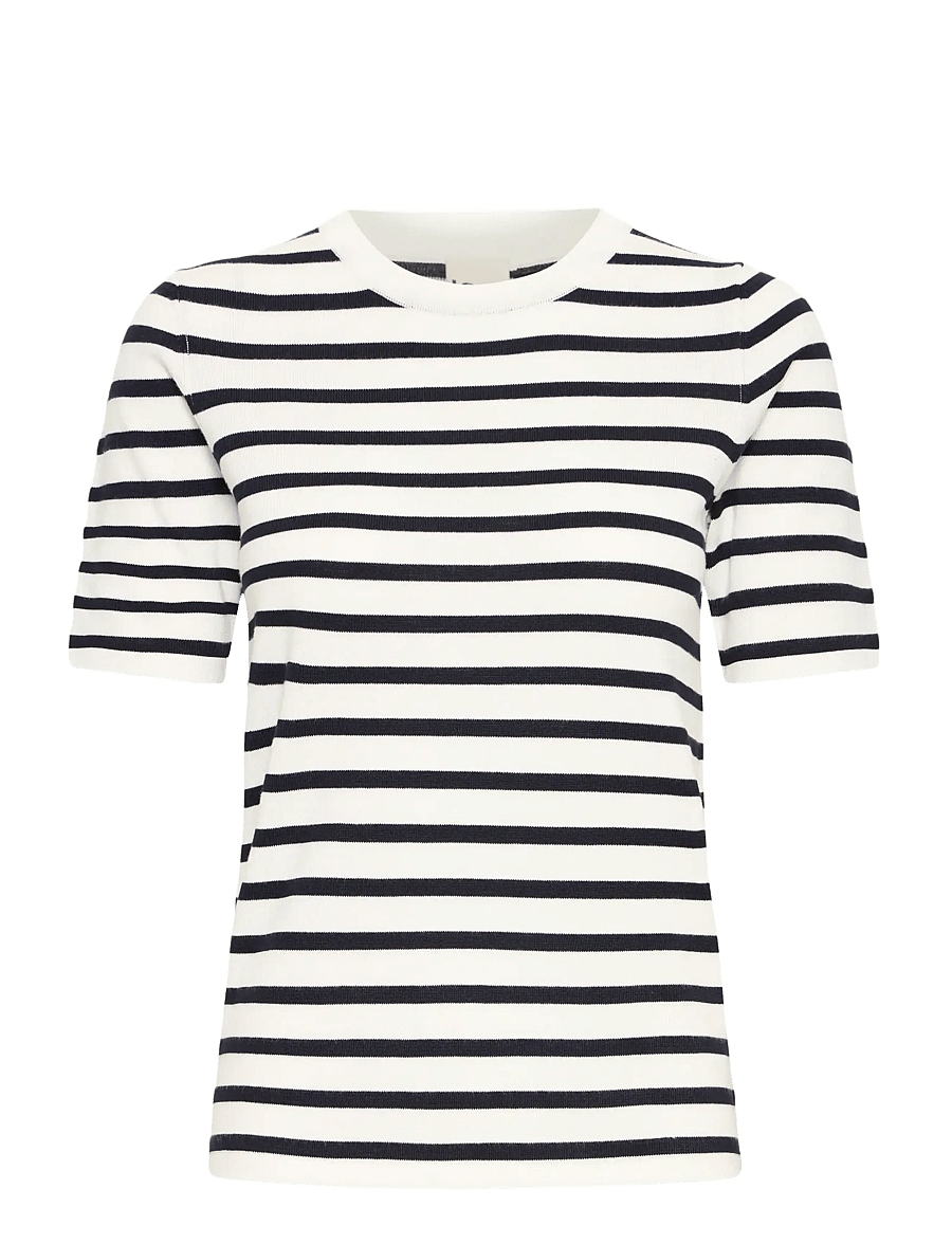 ICHI - IHLULS O-NECK SS - pullover - small white total ec stripe - 1