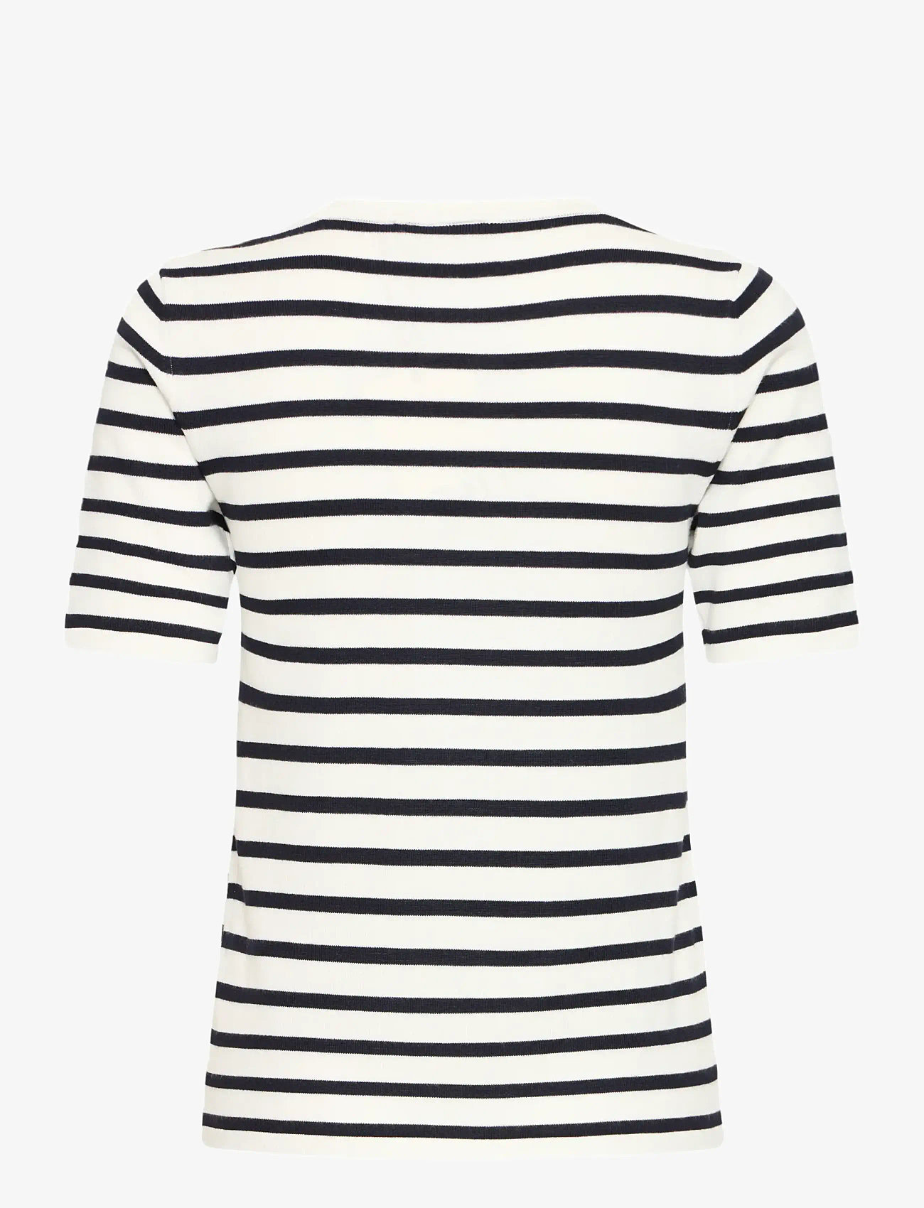 ICHI - IHLULS O-NECK SS - striktrøjer - small white total ec stripe - 2