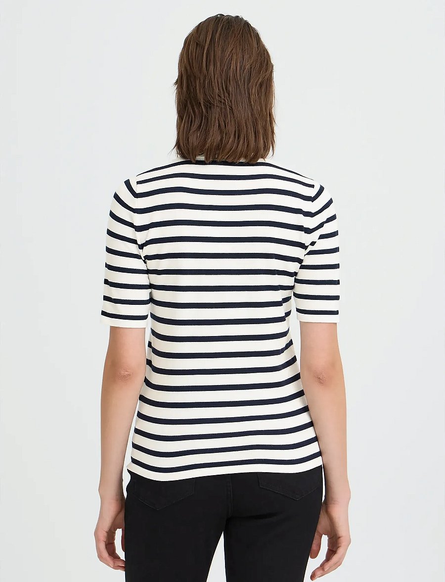 ICHI - IHLULS O-NECK SS - pullover - small white total ec stripe - 4