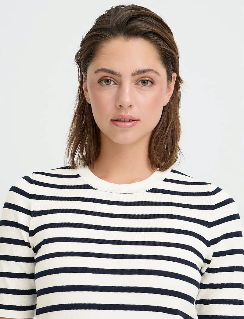 ICHI - IHLULS O-NECK SS - pullover - small white total ec stripe - 5