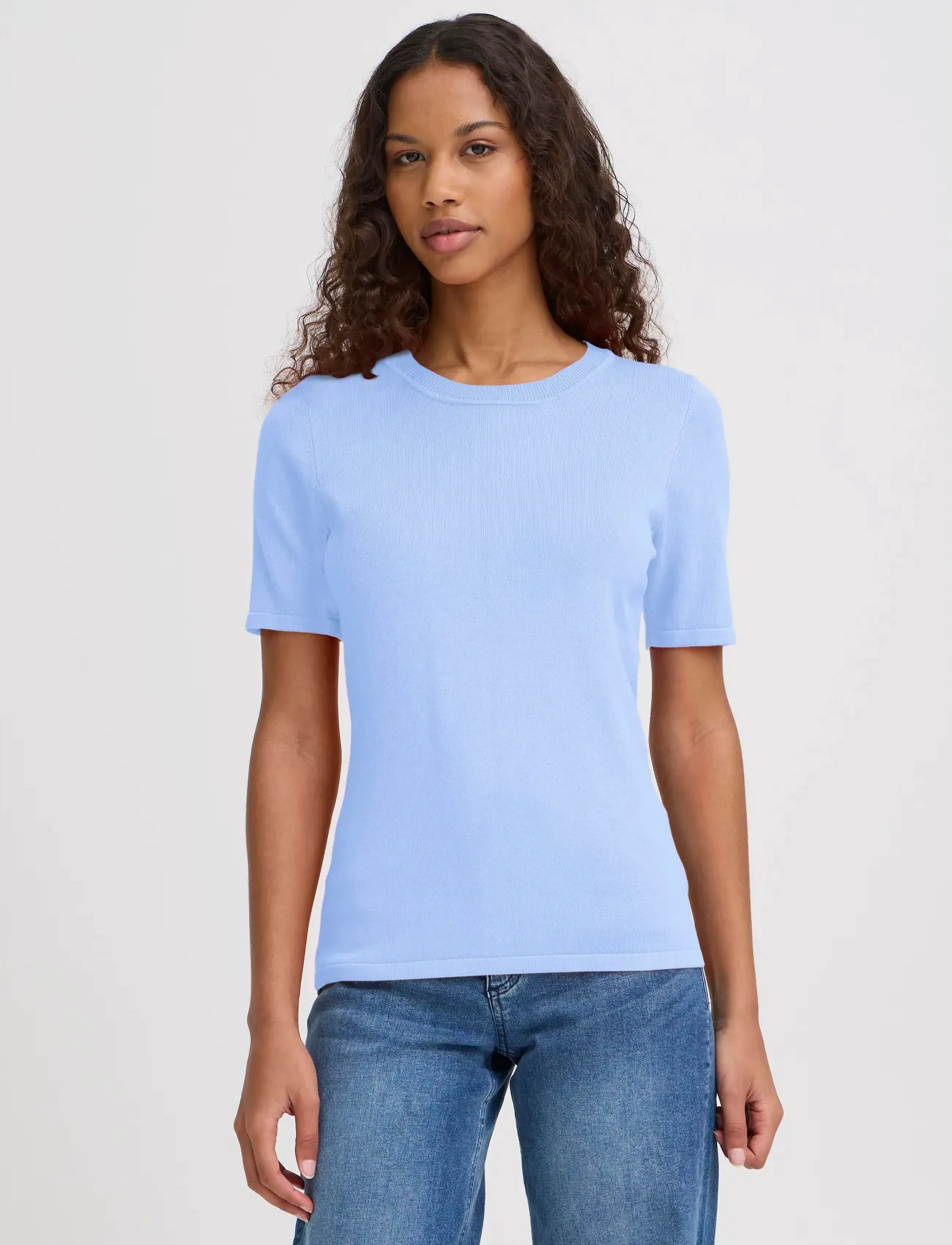 ICHI - IHLULS O-NECK SS - megztiniai - bel air blue - 3