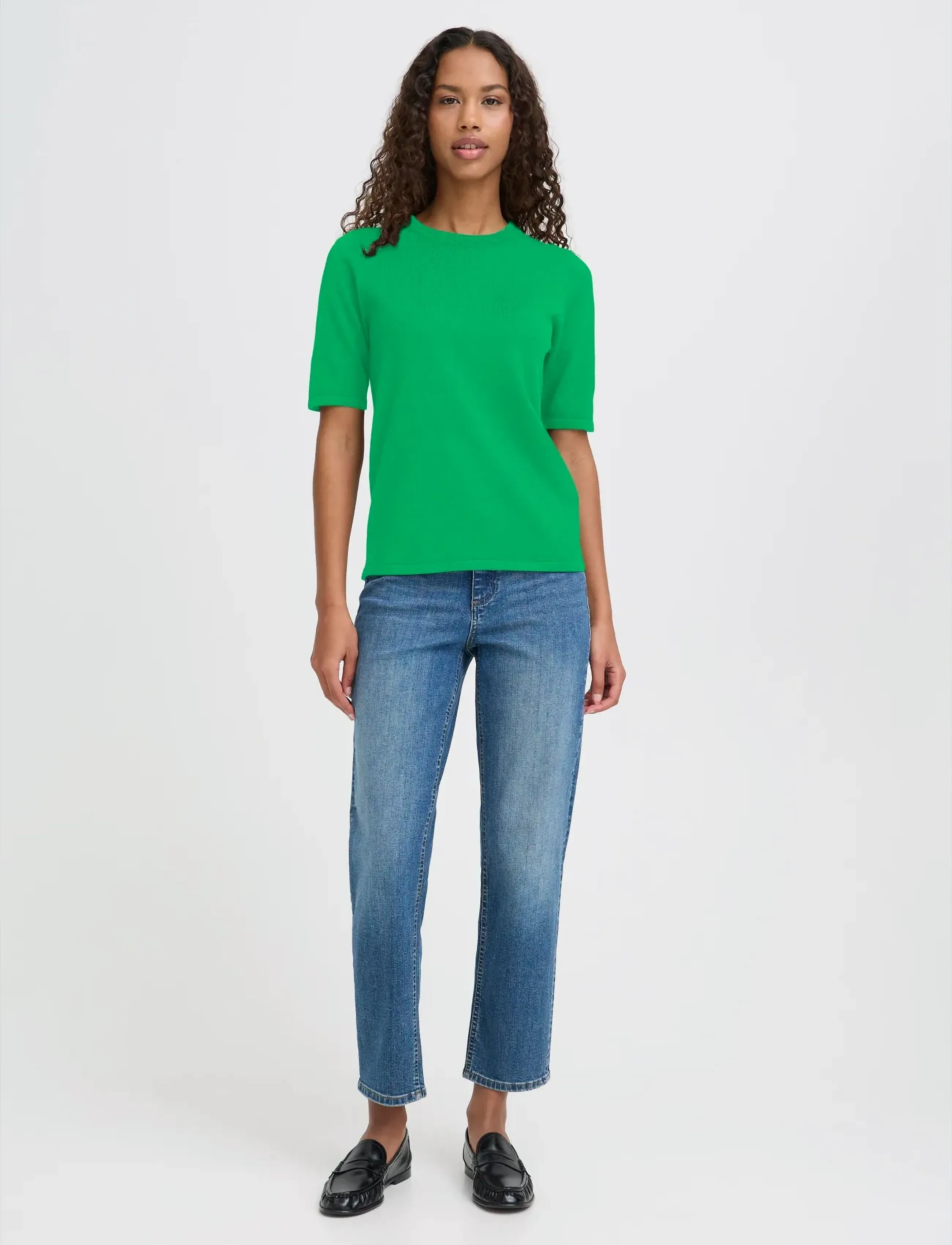 ICHI - IHLULS O-NECK SS - pullover - kelly green - 5