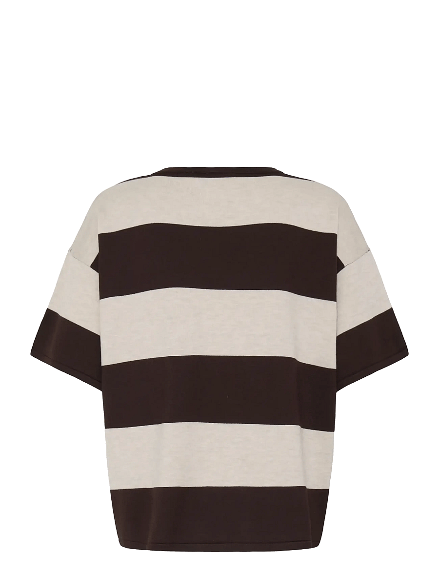 ICHI - IHLULS LOOSE SS - t-shirts - wide stripe chocolate torte - 2
